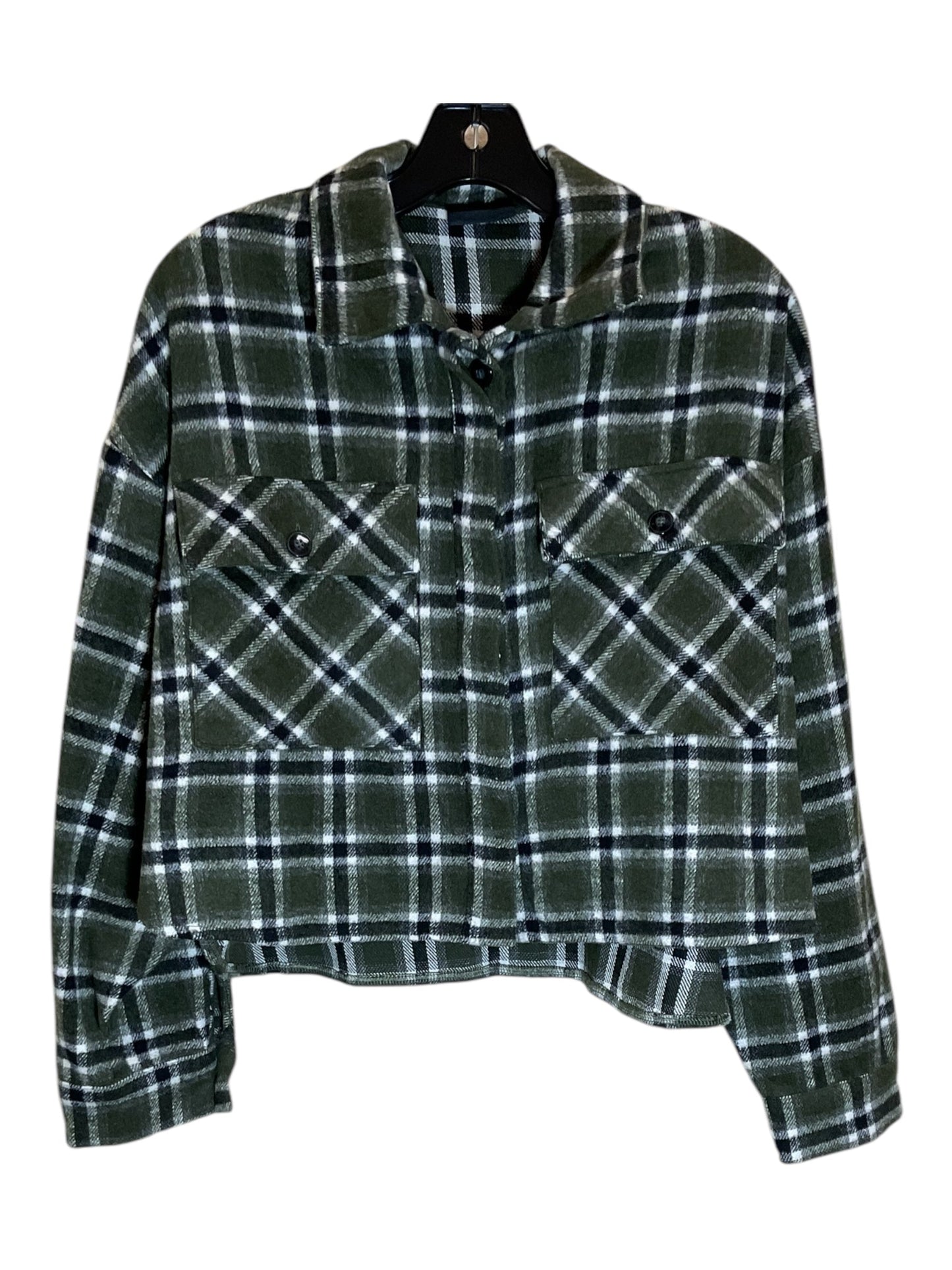 Jacket Shirt By Clothes Mentor In Green, Size: M