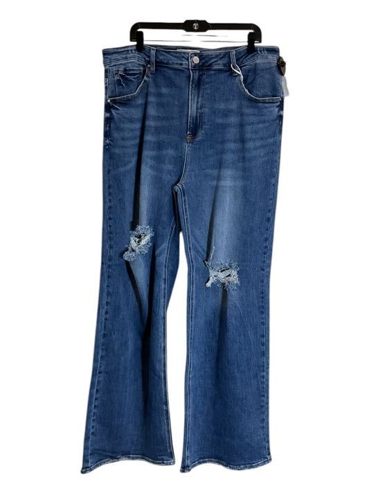 Jeans Wide Leg By Risen In Blue Denim, Size: 3x