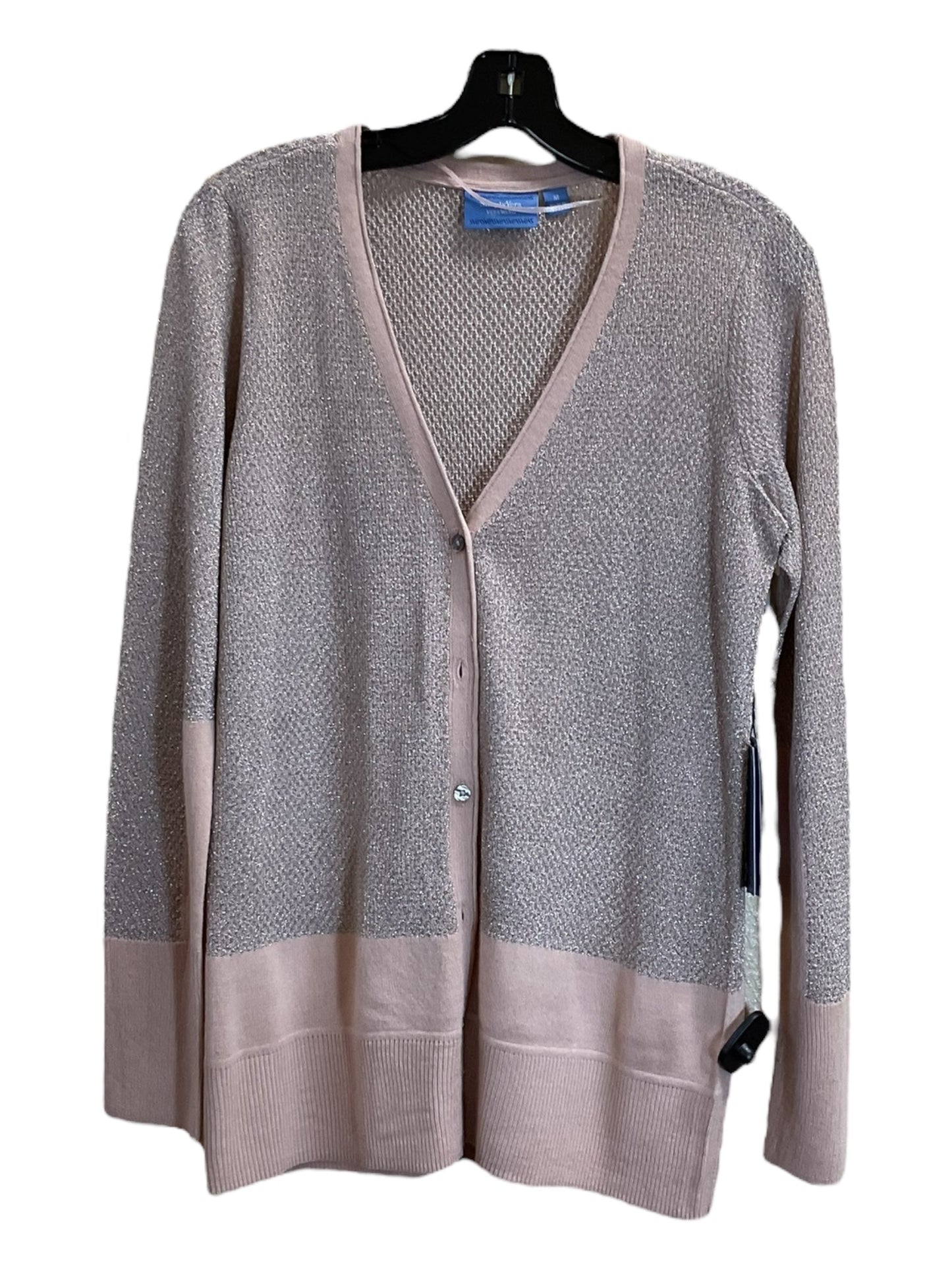 Cardigan By Simply Vera In Pink & Silver, Size: M