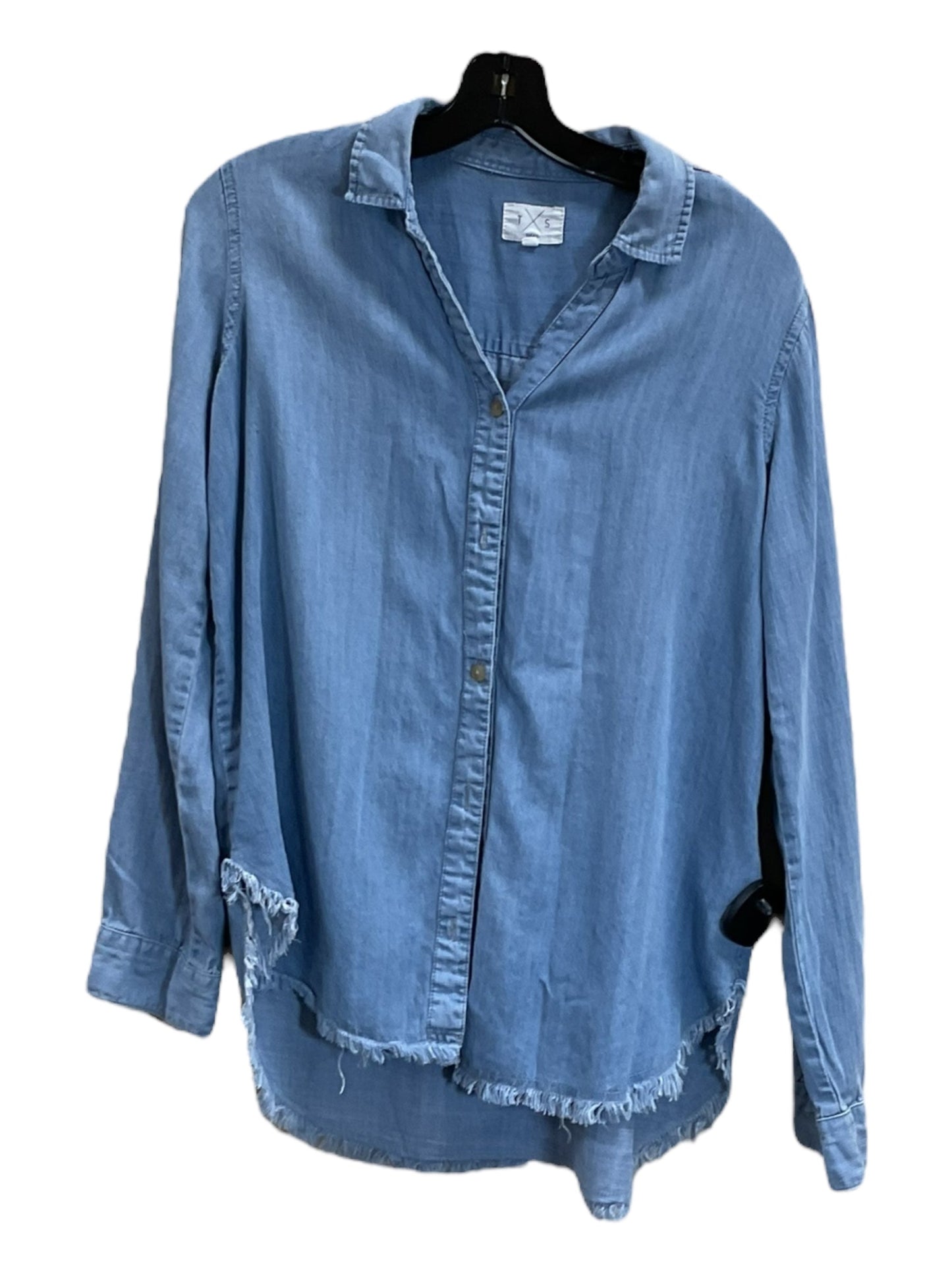 Blouse Long Sleeve By Clothes Mentor In Blue, Size: S