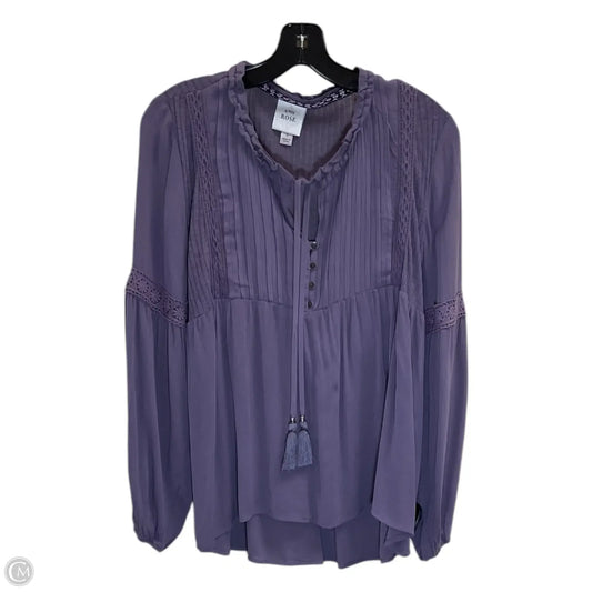 Top Long Sleeve By Knox Rose In Purple, Size: S