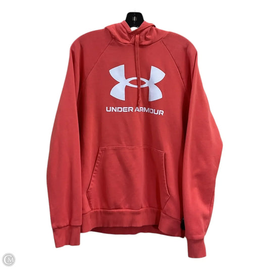 Sweatshirt Hoodie By Under Armour In Orange, Size: M