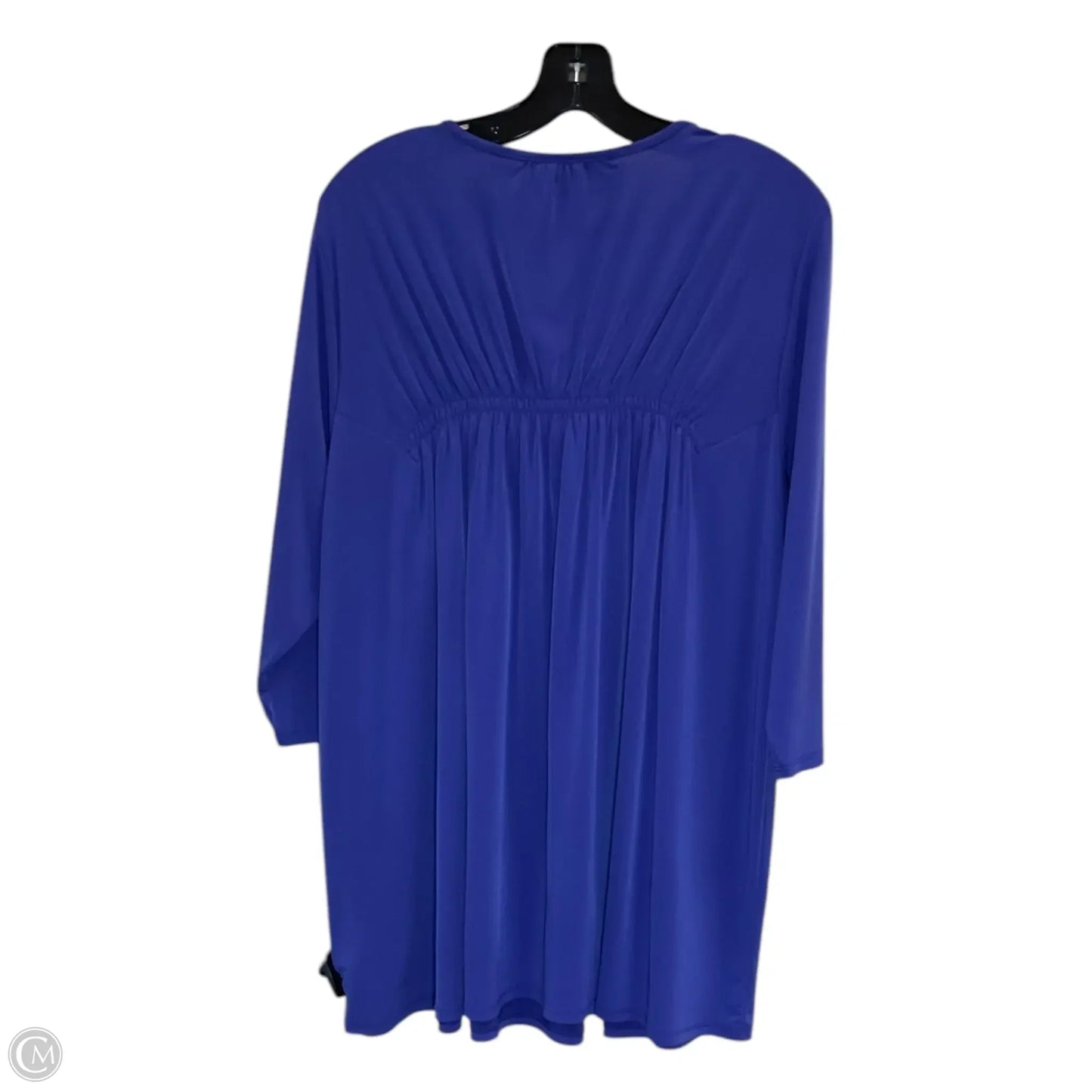 Top 3/4 Sleeve By Susan Graver In Blue, Size: L