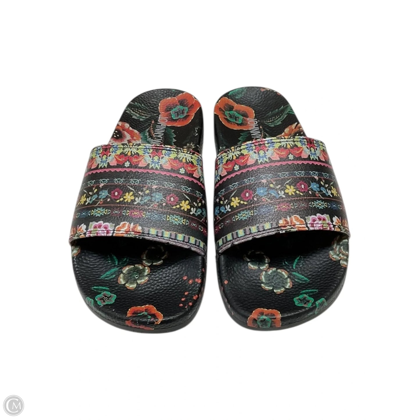 Sandals Flats By Johnny Was In Black, Size: 6