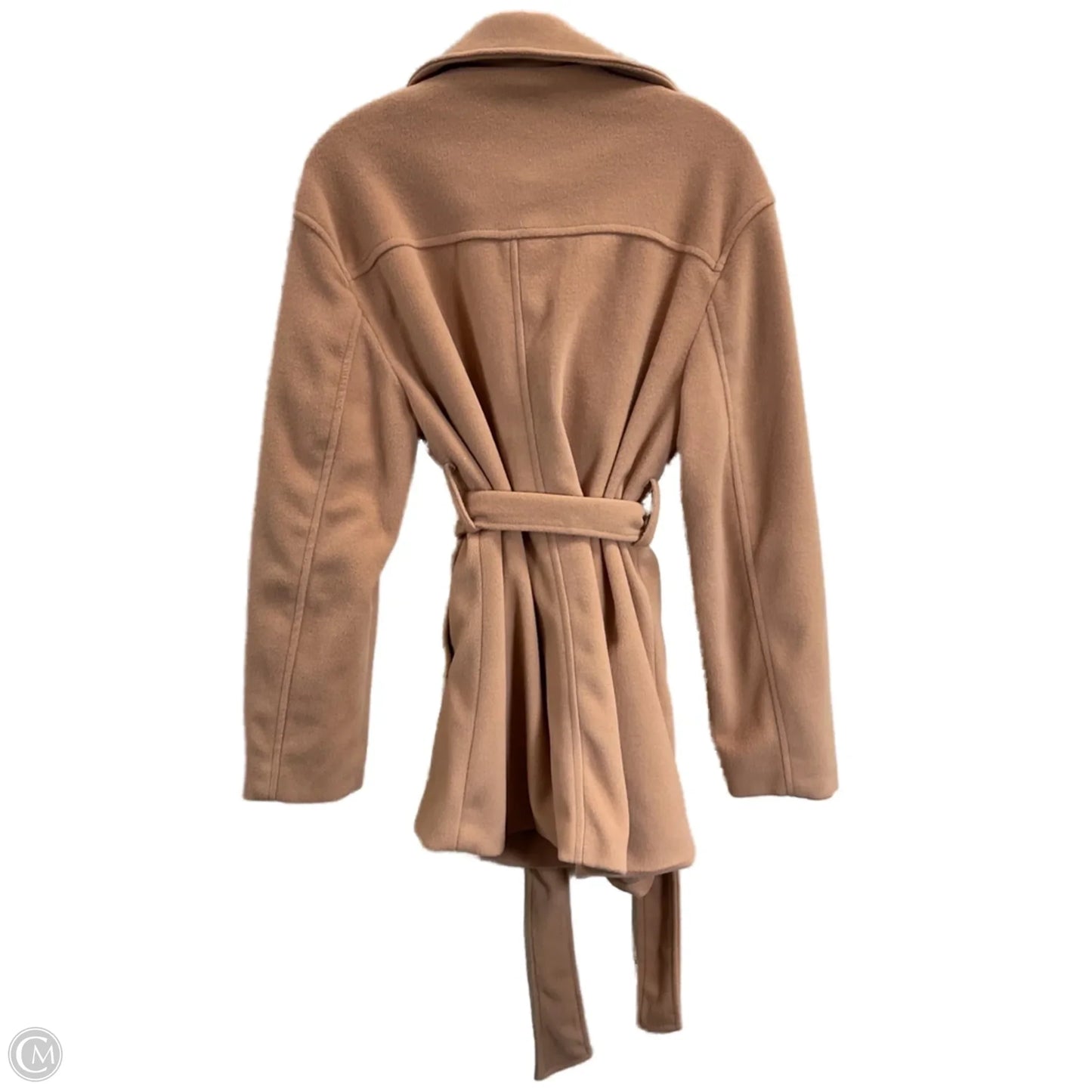 Coat Faux Fur & Sherpa By Love Tree In Gold, Size: M