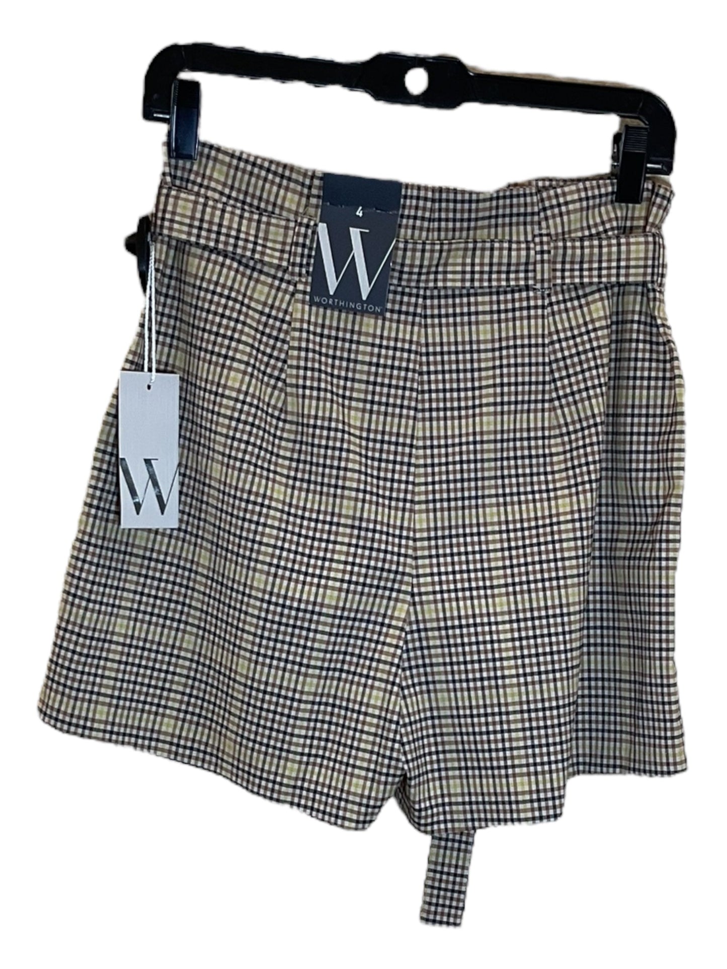 Plaid Pattern Shorts Worthington, Size 4