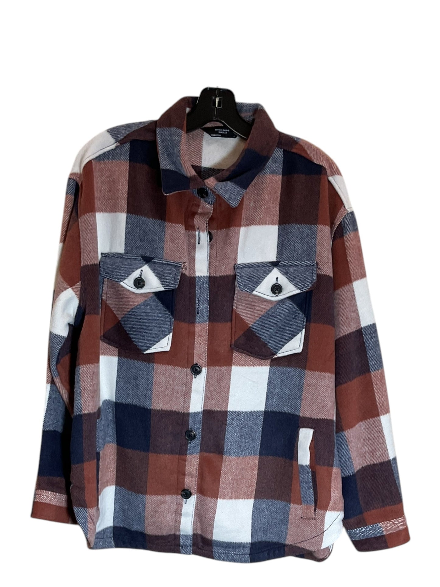 Jacket Shirt By Members Mark In Plaid Pattern, Size: L