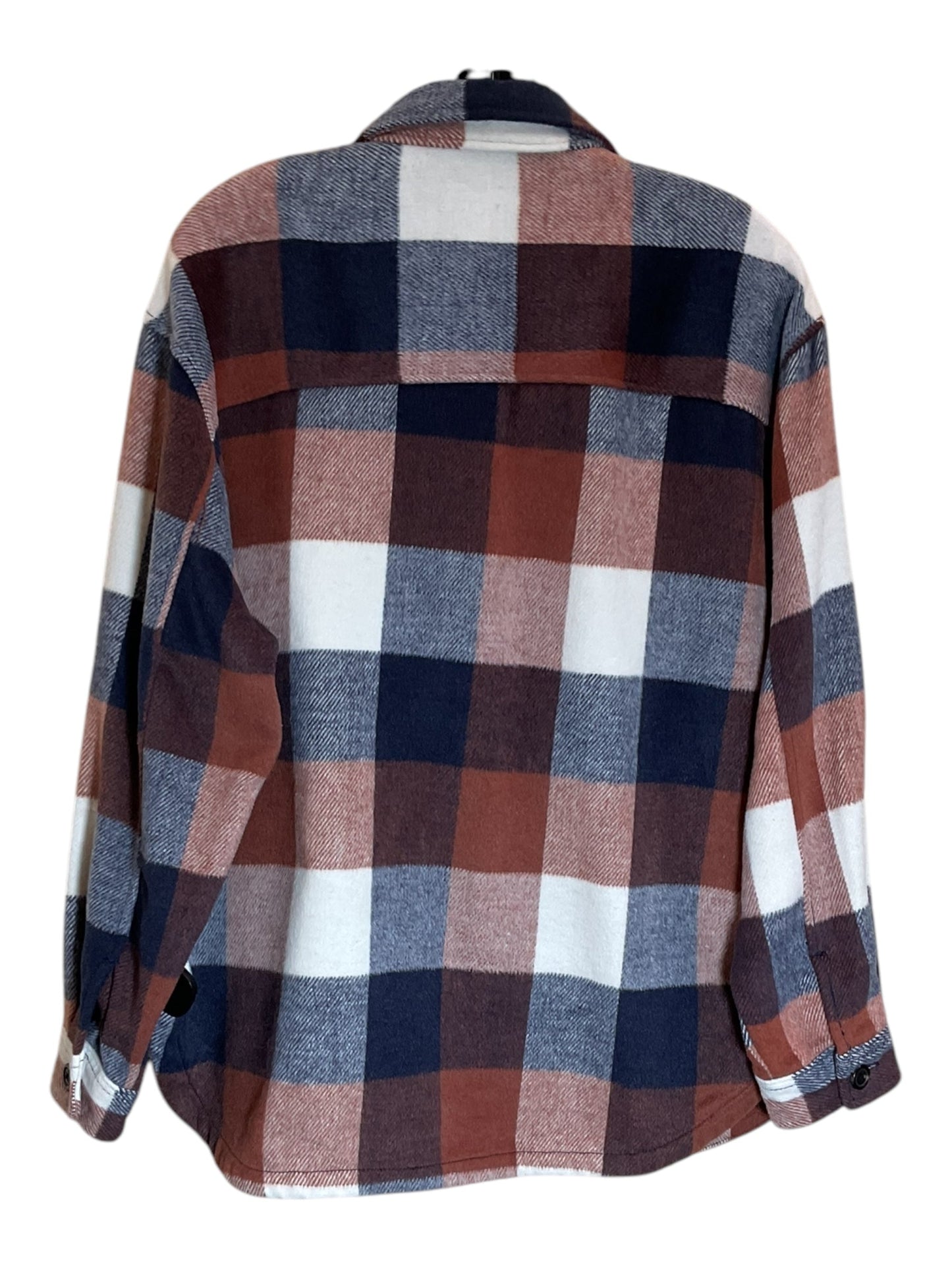 Jacket Shirt By Members Mark In Plaid Pattern, Size: L