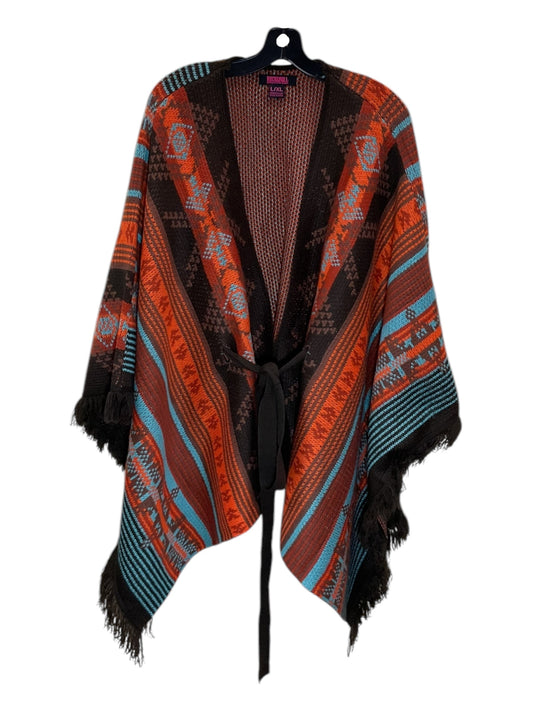 Shawl By Clothes Mentor In Brown & Orange, Size: Xl