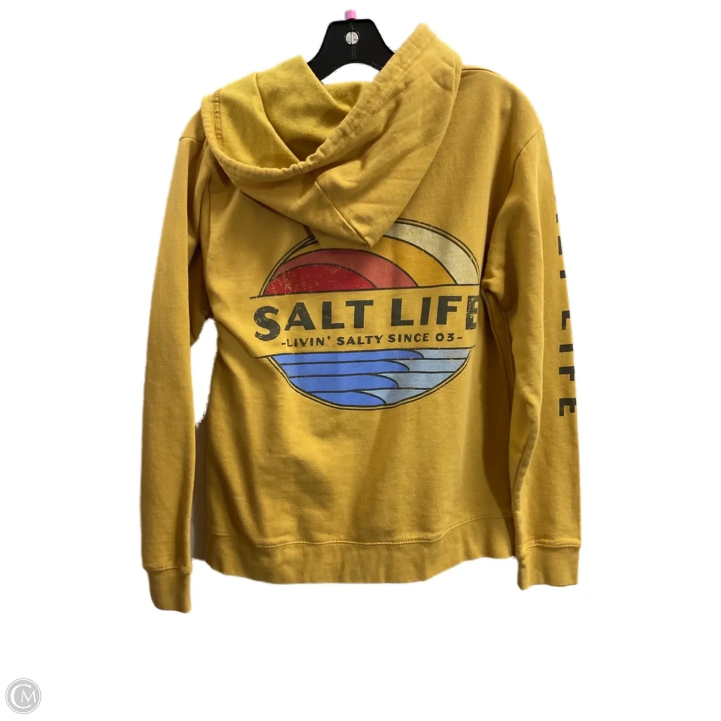 Sweatshirt Hoodie By Clothes Mentor In Yellow, Size: S