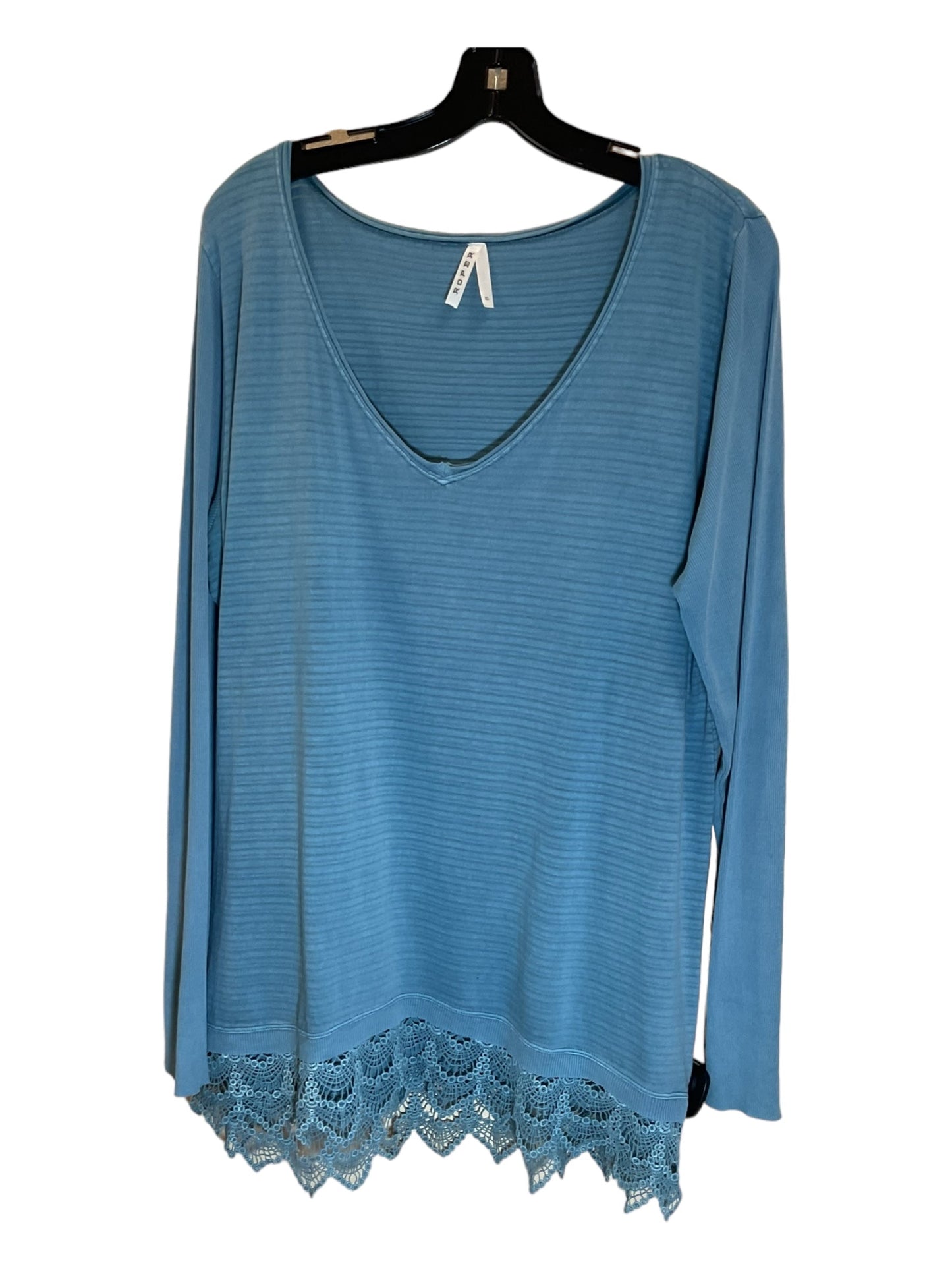 Teal Tunic Long Sleeve Roper, Size Xl