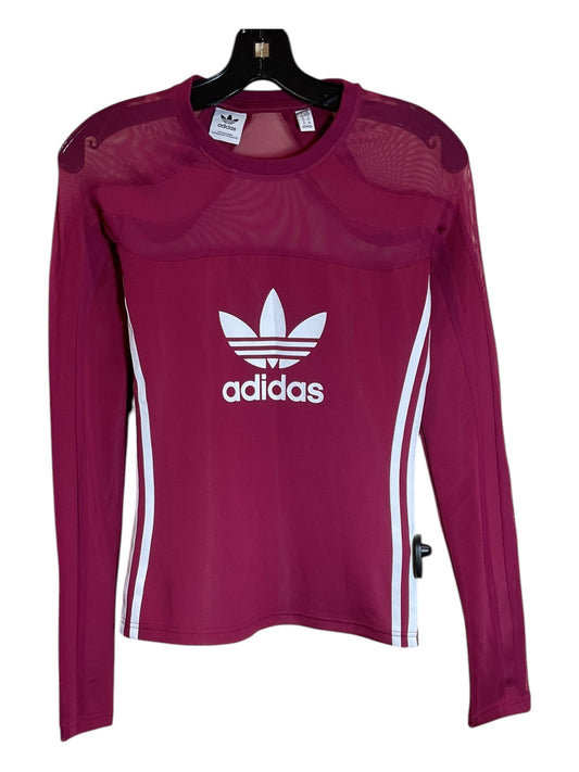 Athletic Top Long Sleeve Crewneck By Adidas In Red, Size: Xs