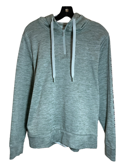 Athletic Top Long Sleeve Hoodie By Under Armour In Green, Size: L