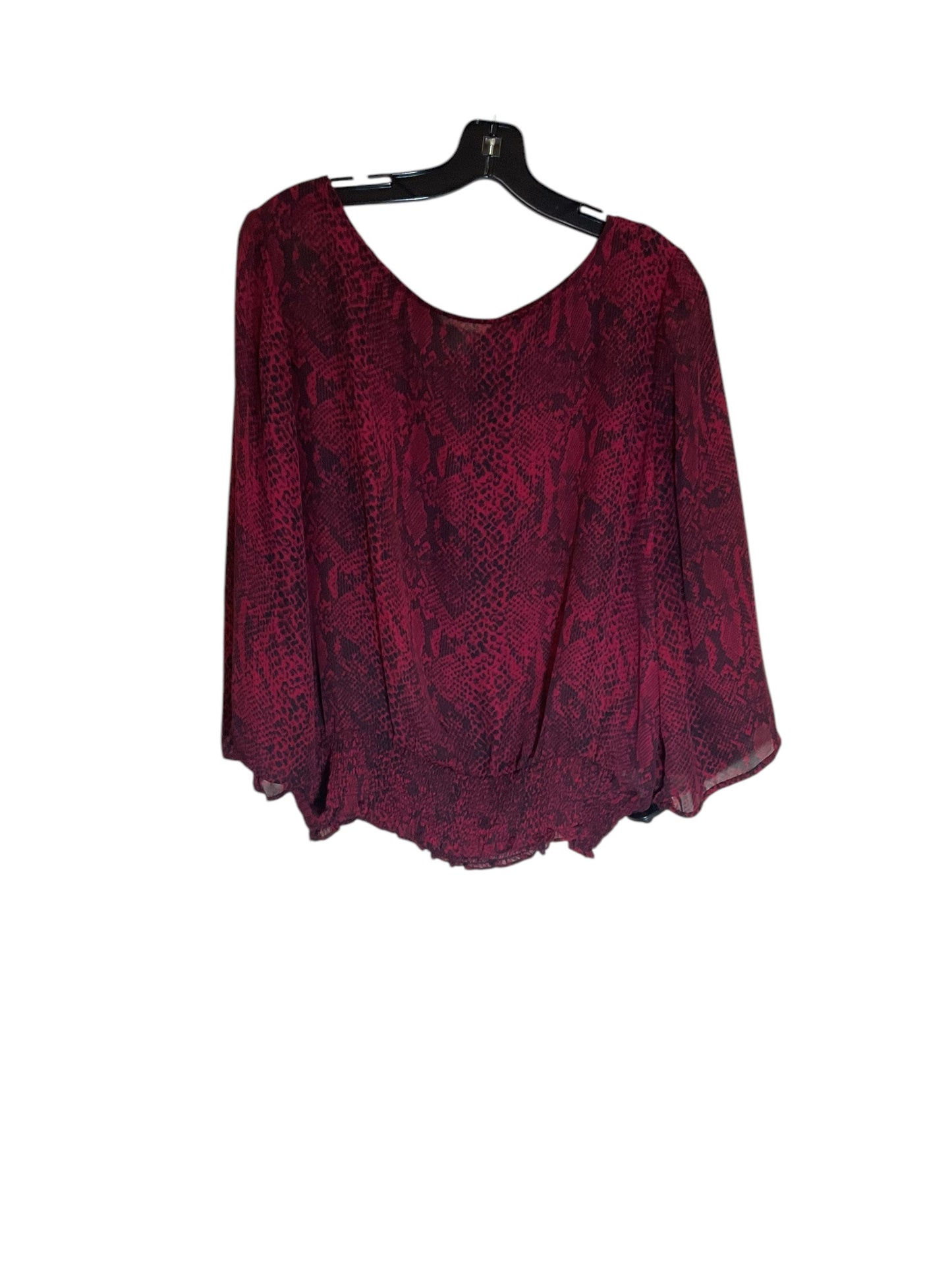 Top Long Sleeve By Michael Kors In Red, Size: Xl