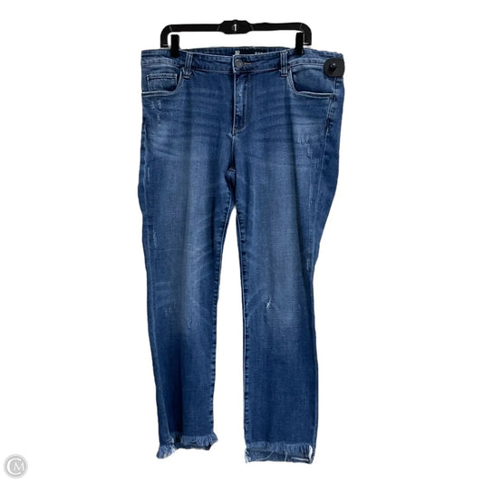 Jeans Straight By Kut In Blue Denim, Size: 14