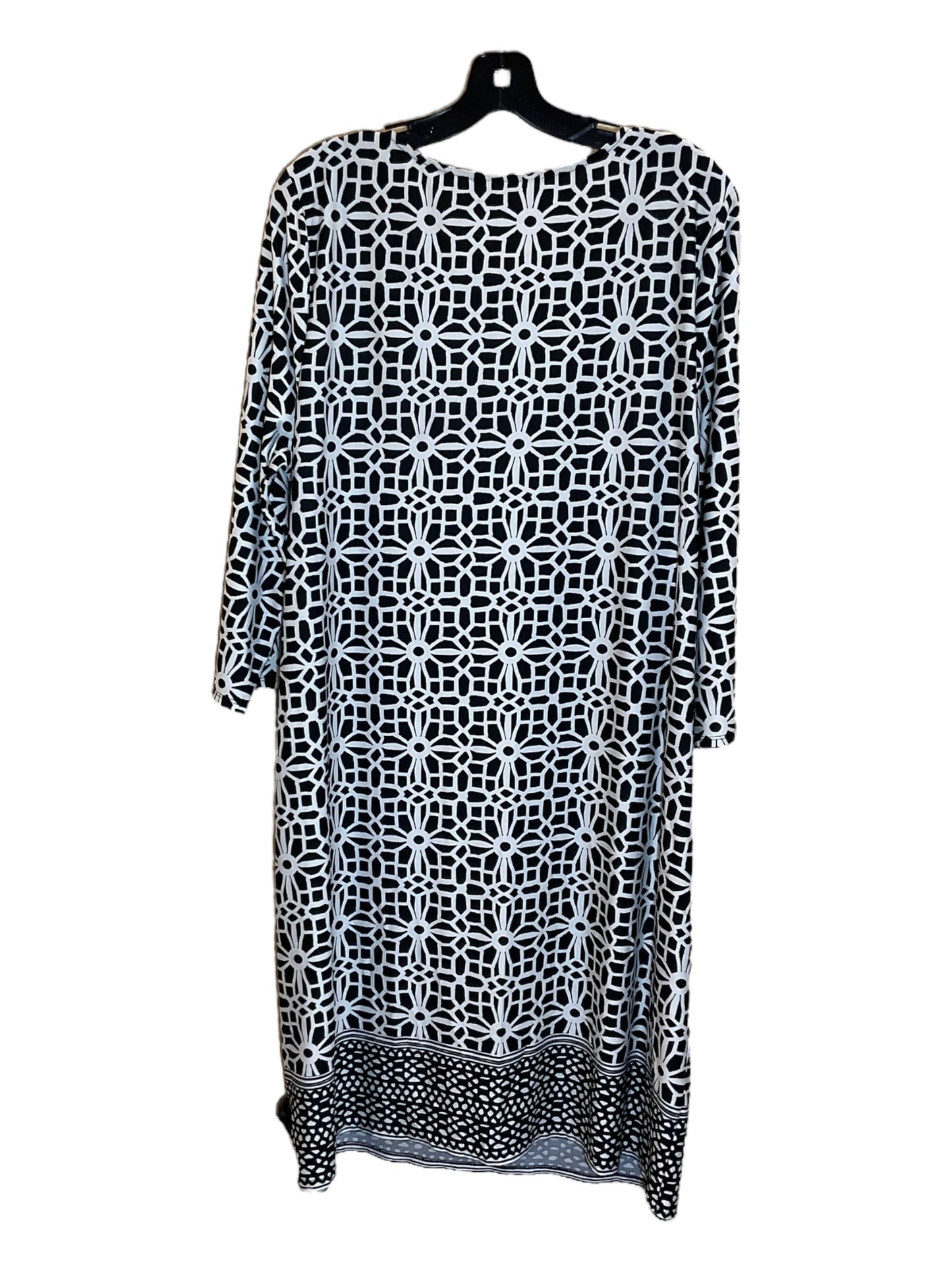 Dress Casual Midi By Tacera In Black & White, Size: 2x