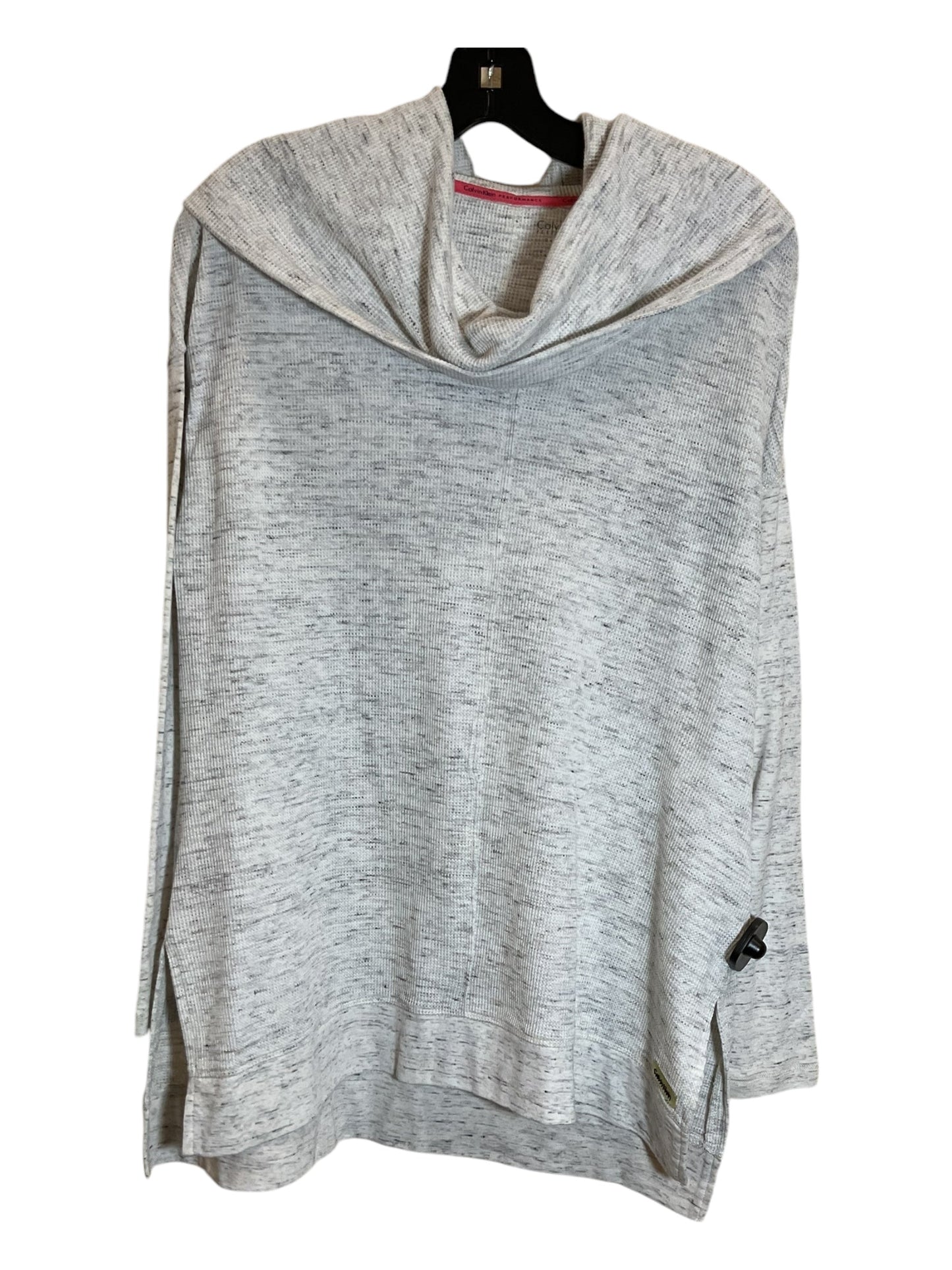 Top Long Sleeve By Calvin Klein In Grey, Size: S