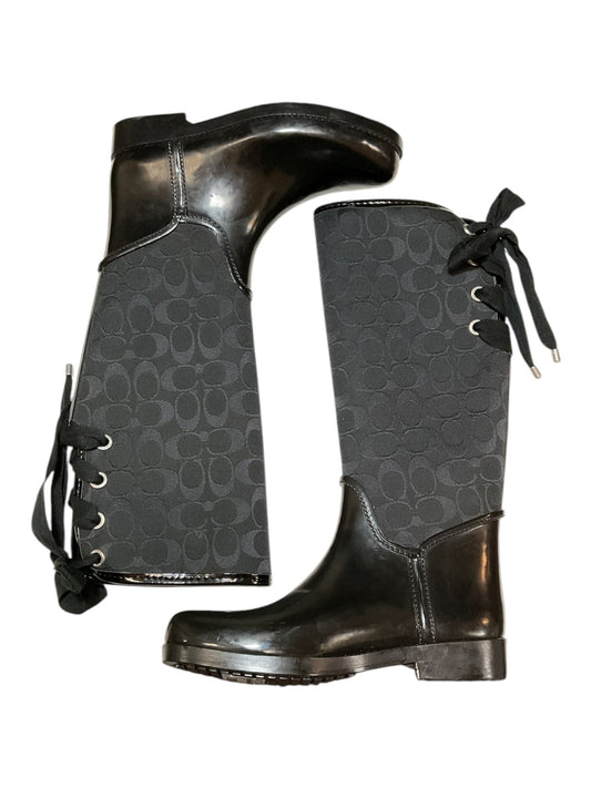 Boots Rain By Coach In Black, Size: 7.5