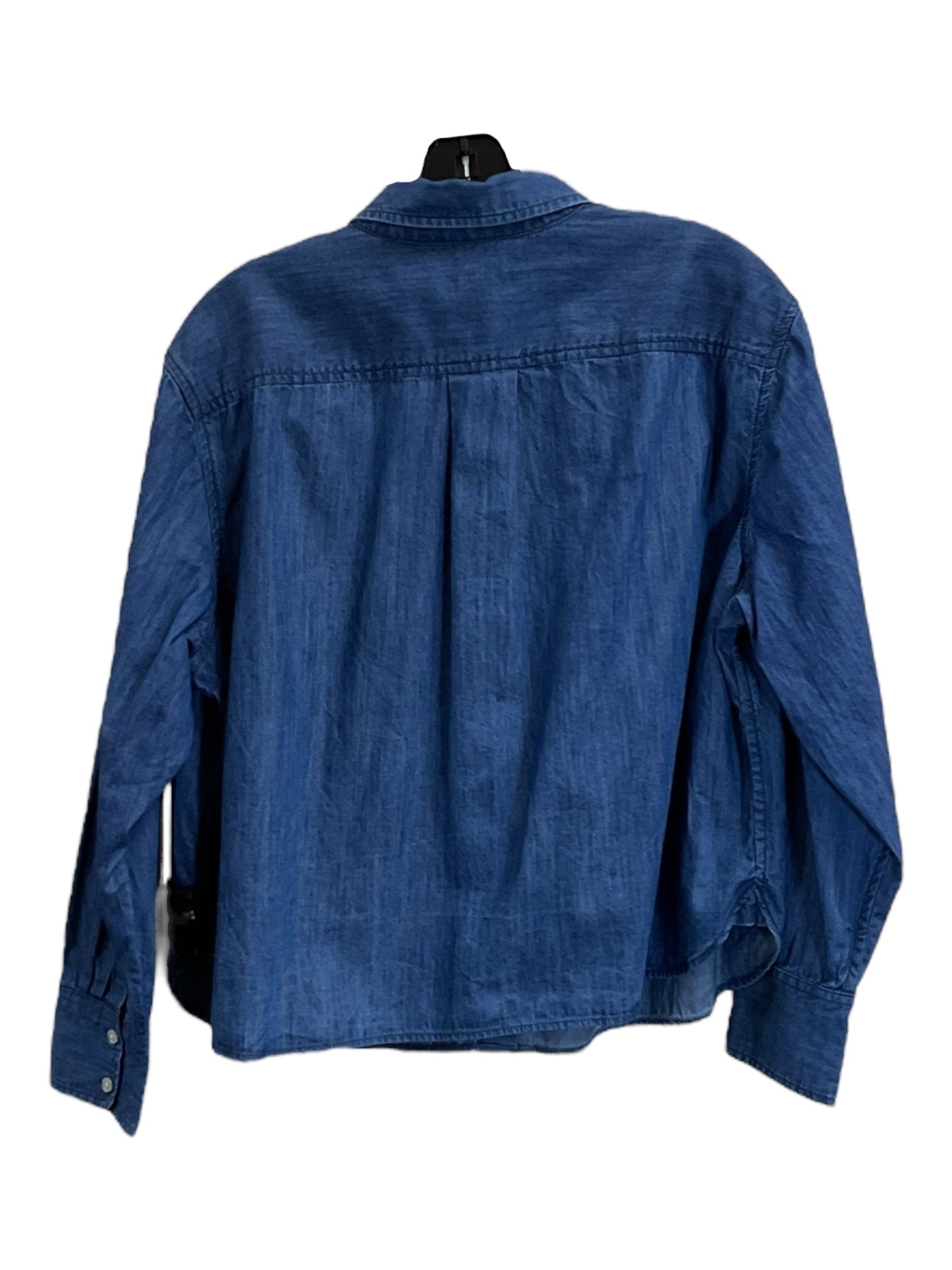 Blouse Long Sleeve By Talbots In Blue Denim, Size: Lp