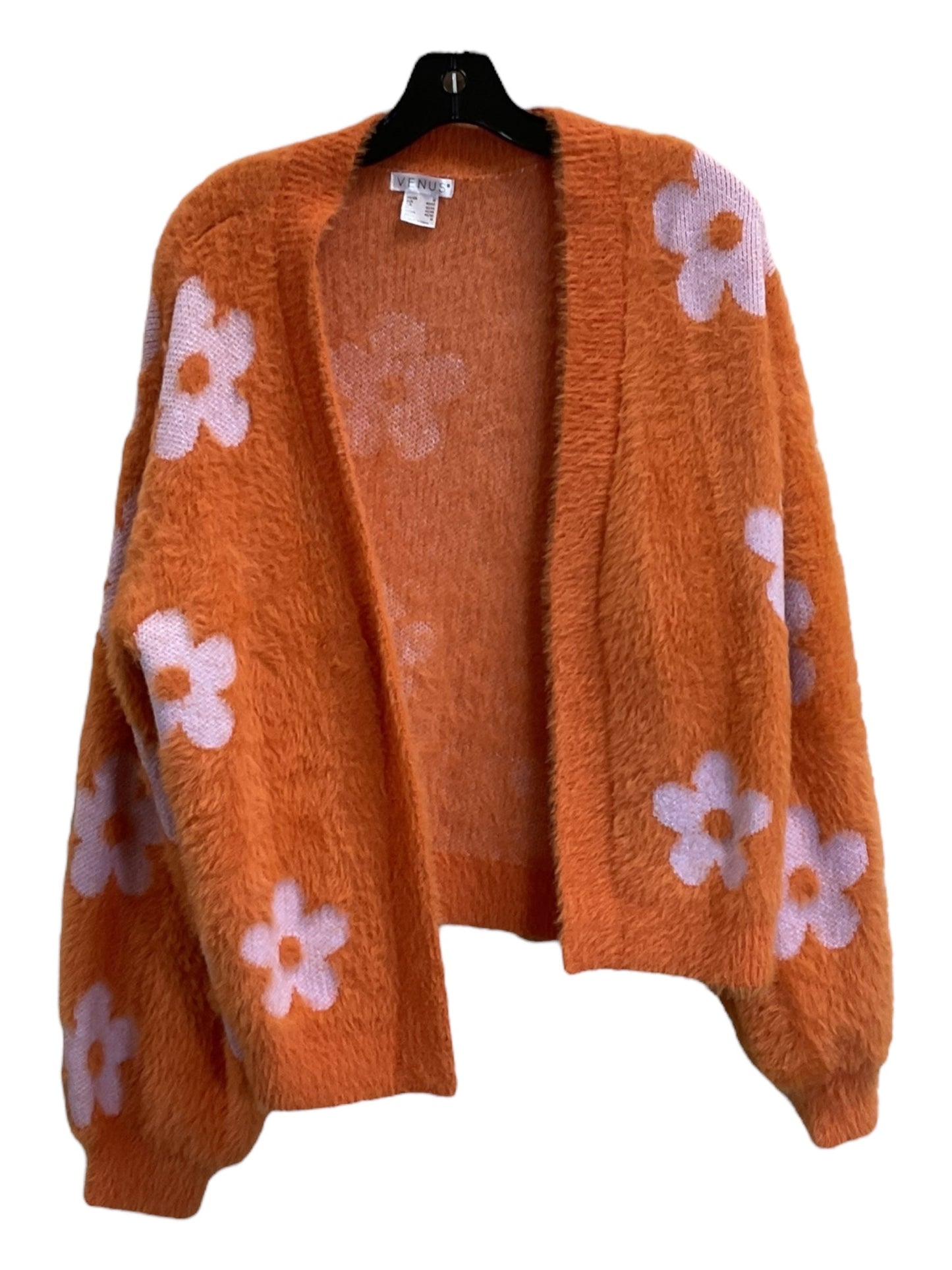 Sweater Cardigan By Venus In Orange, Size: M