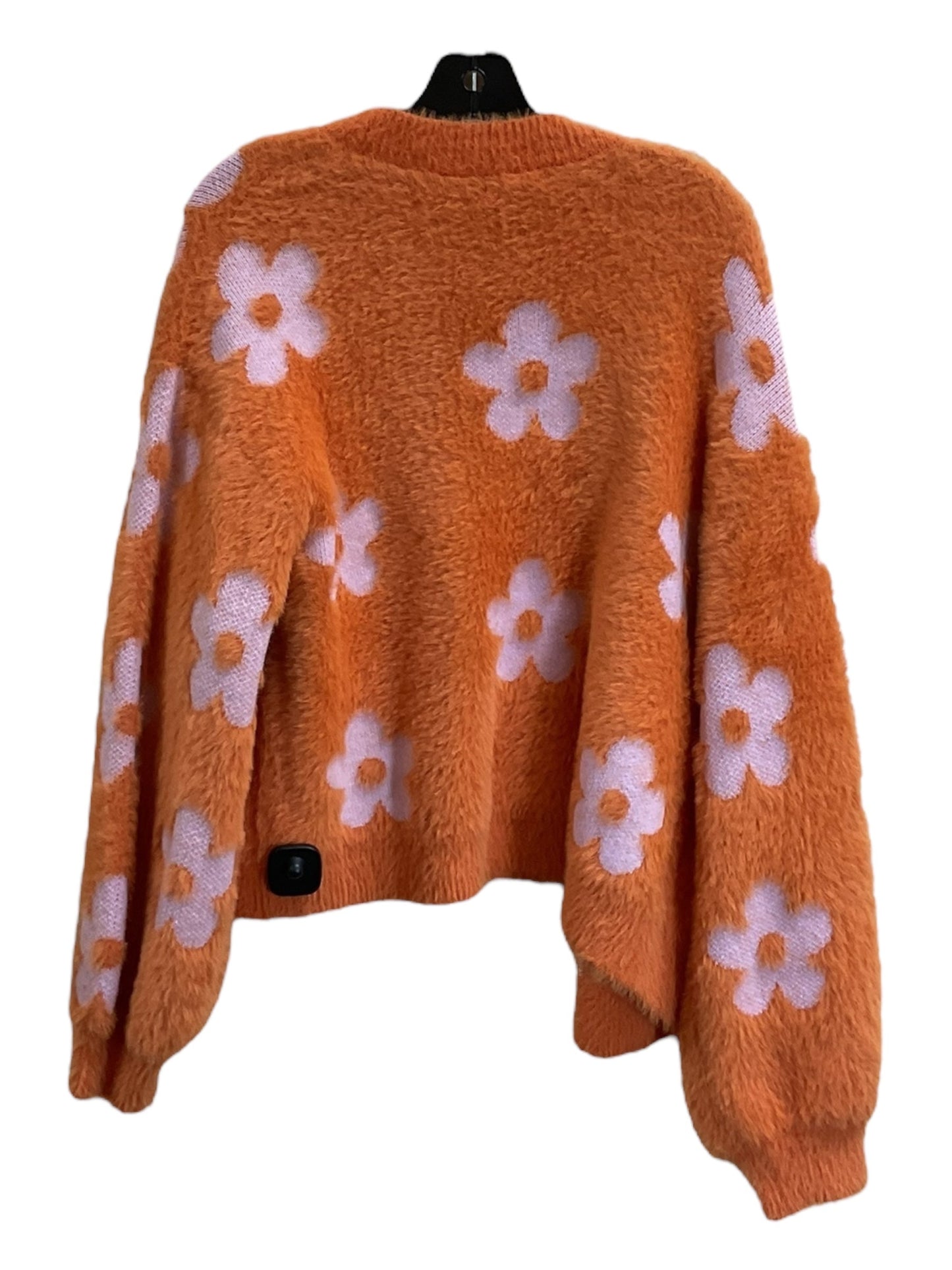 Sweater Cardigan By Venus In Orange, Size: M