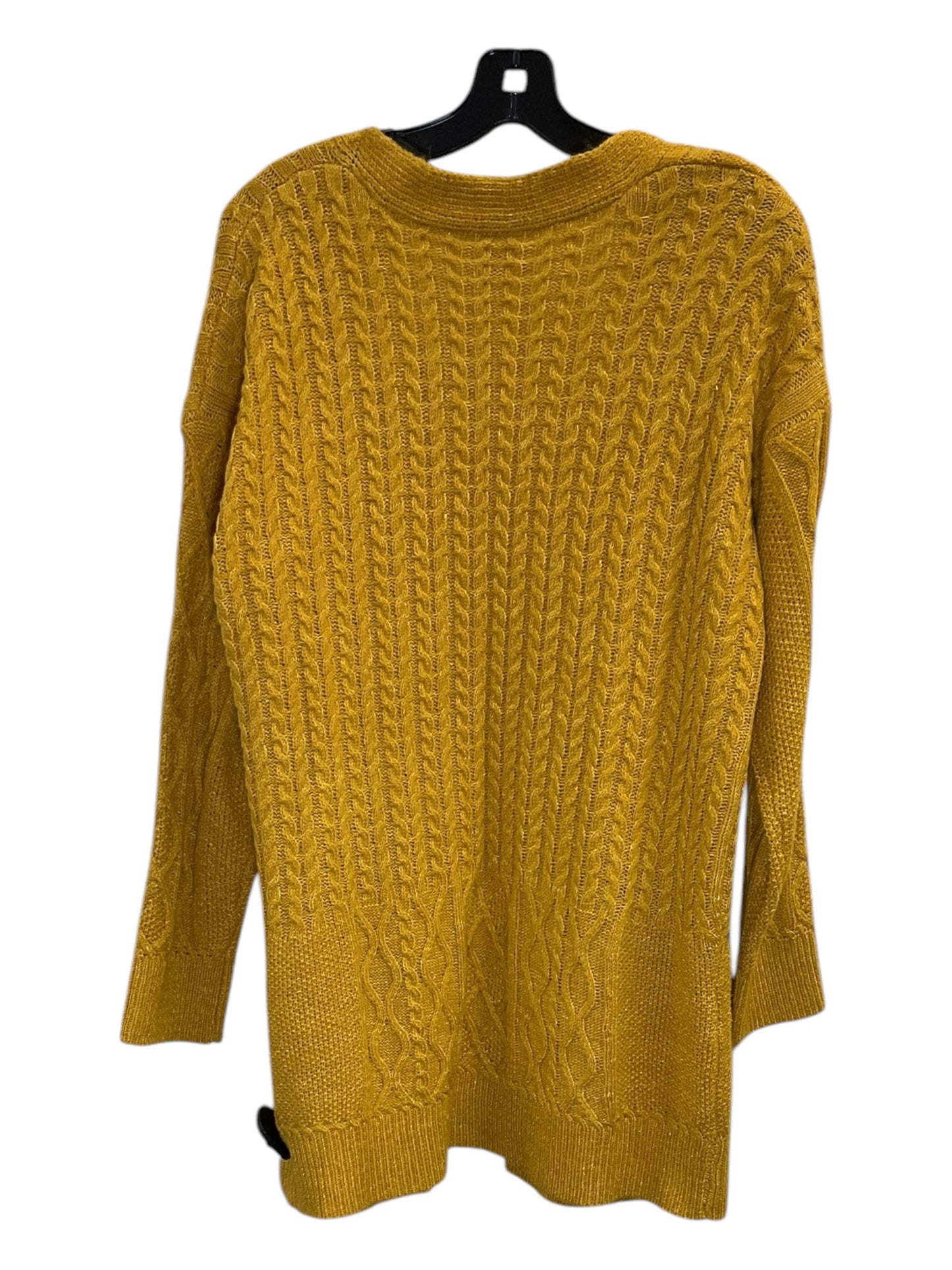 Sweater Cardigan By Cozy In Yellow, Size: 1x