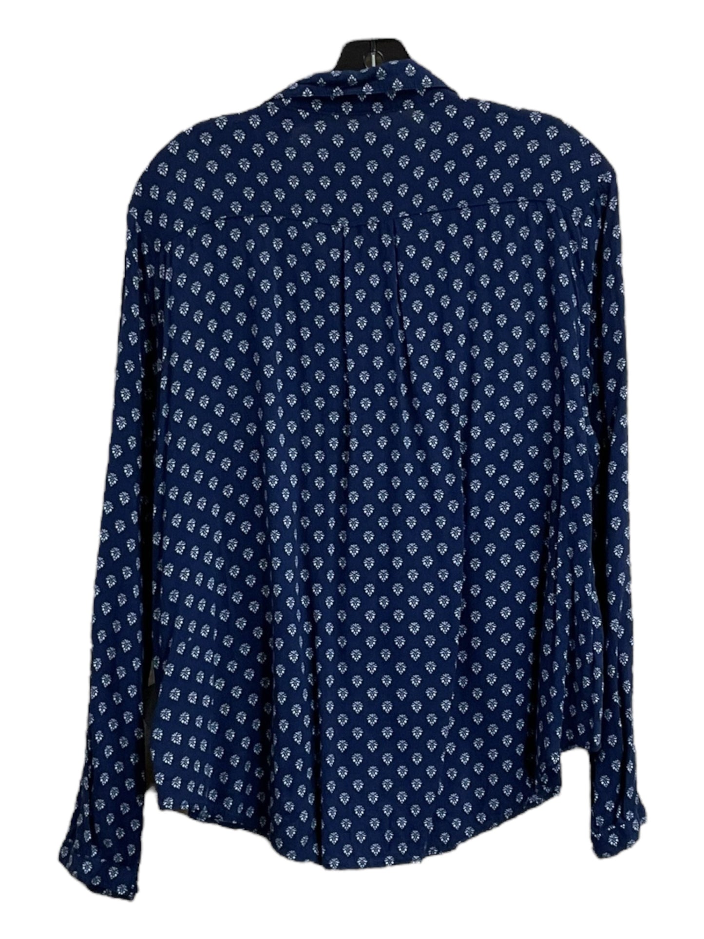 Blouse Long Sleeve By Clothes Mentor In Blue, Size: L