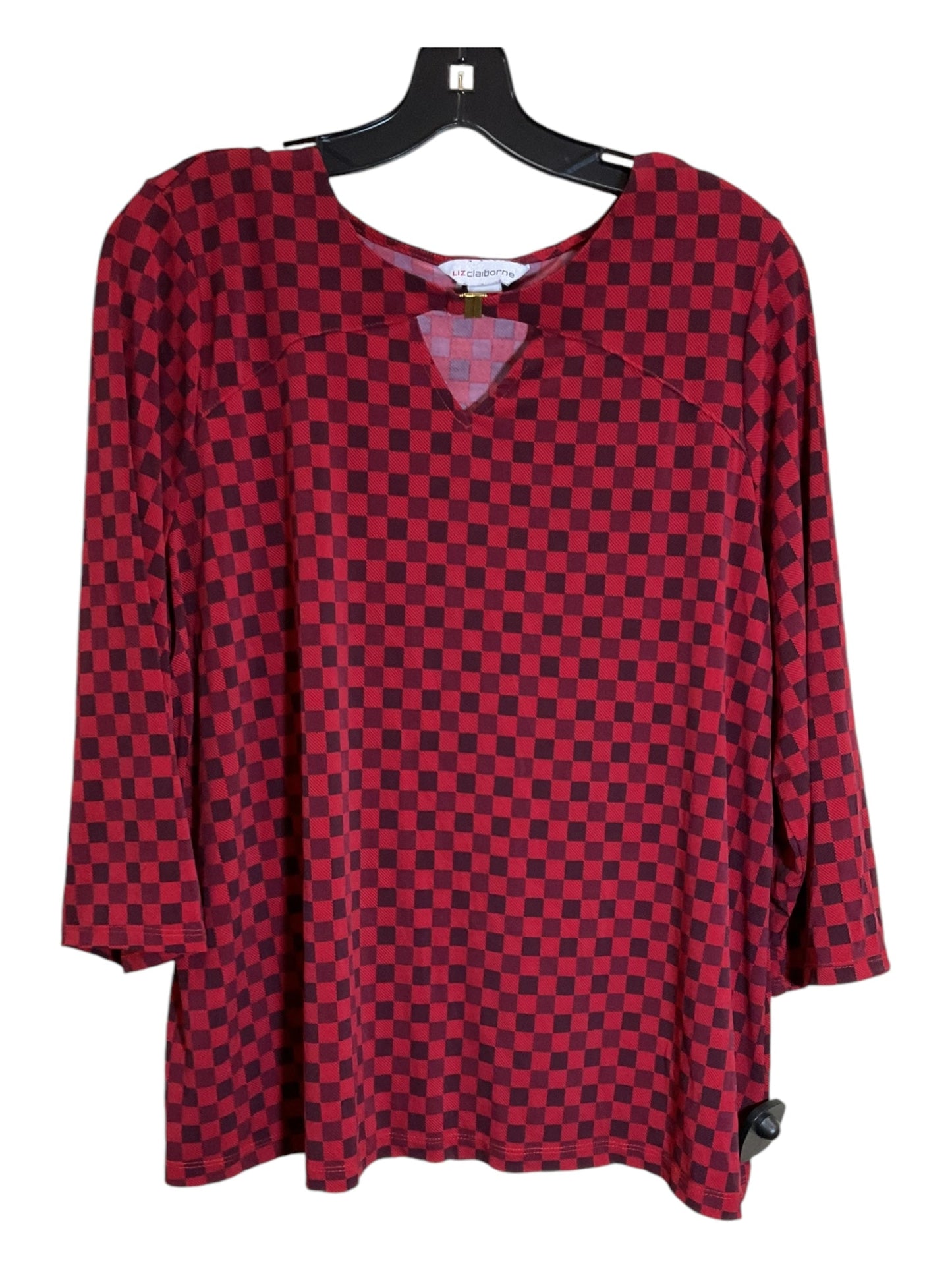 Top 3/4 Sleeve By Liz Claiborne In Red, Size: Xl