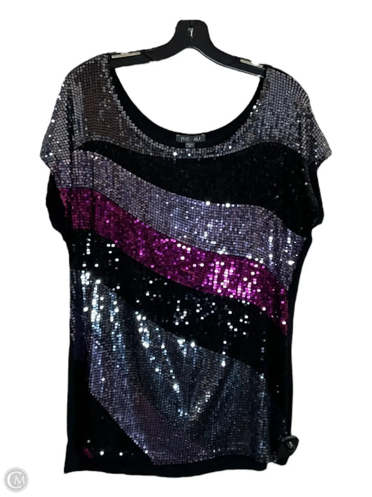 Top Short Sleeve By Roz And Ali In Multi-colored, Size: 1x