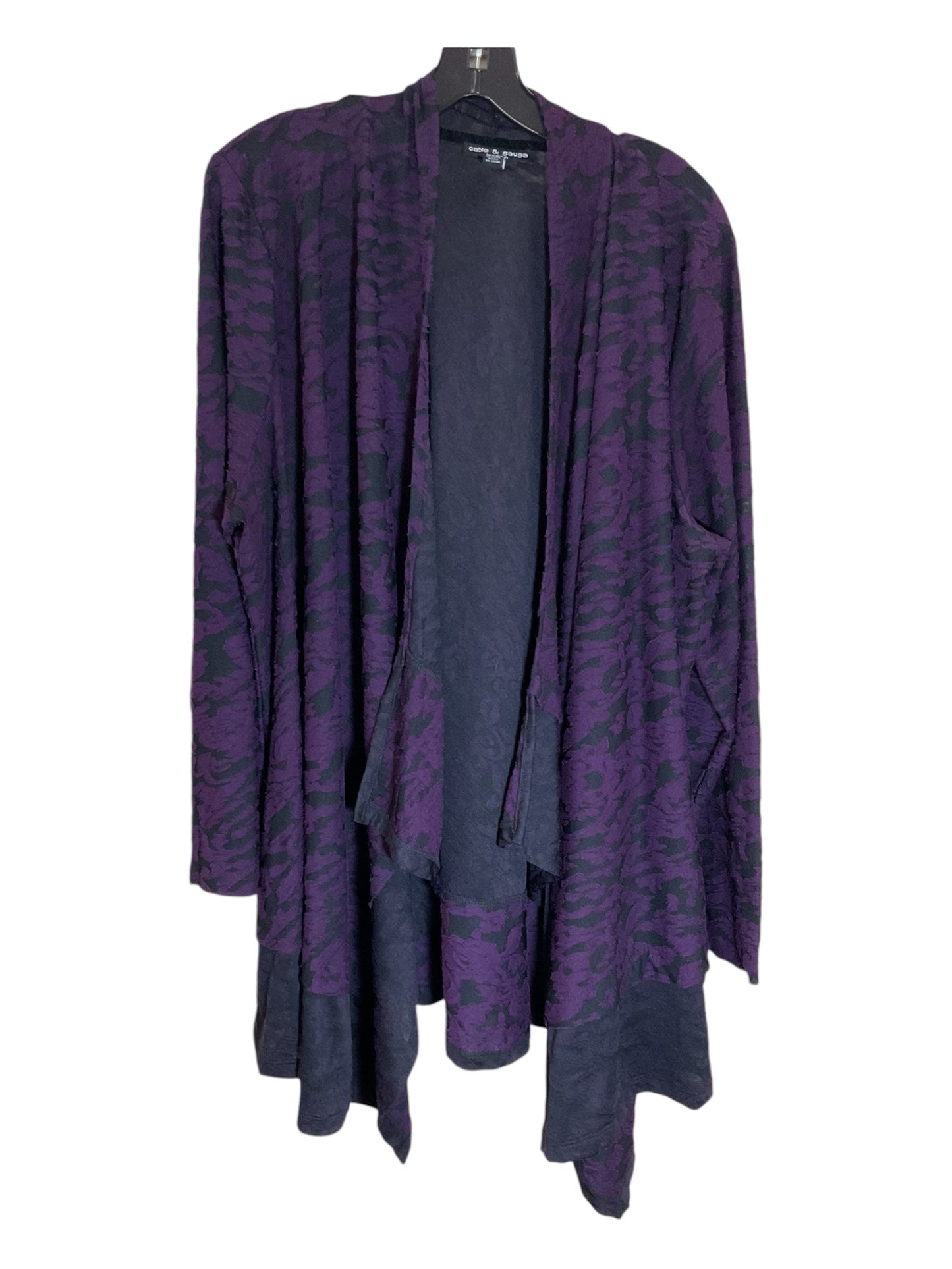 Cardigan By Cable And Gauge In Purple, Size: 2x