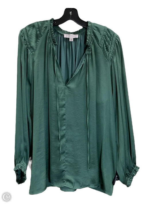 Top Long Sleeve By Philosophy In Green, Size: 1x