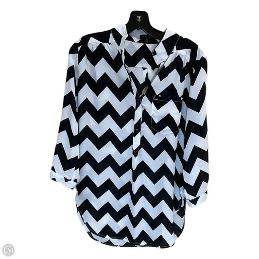 Top Long Sleeve By Cals In Black & White, Size: S