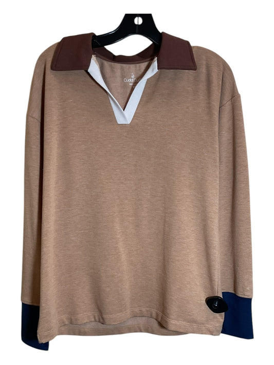 Top Long Sleeve By Cuddl Duds In Brown, Size: Xs