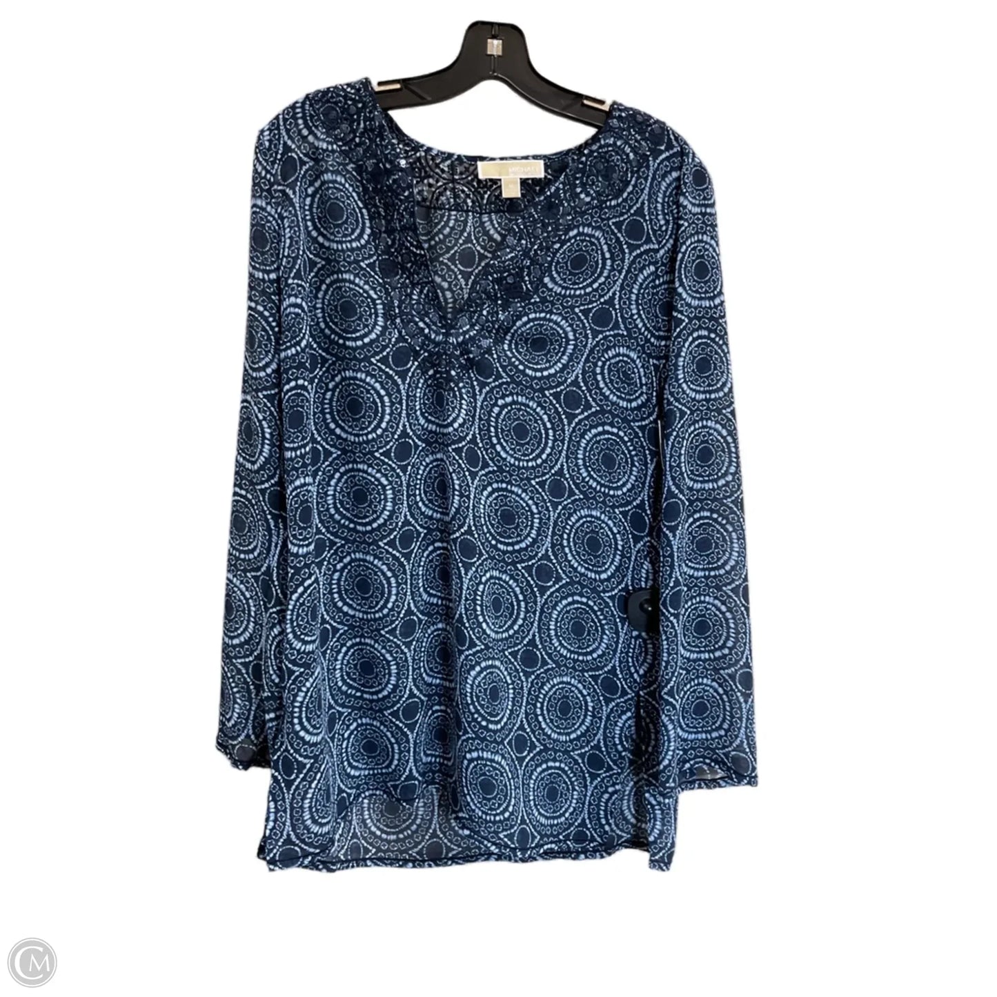 Top Long Sleeve By Michael By Michael Kors In Blue, Size: M