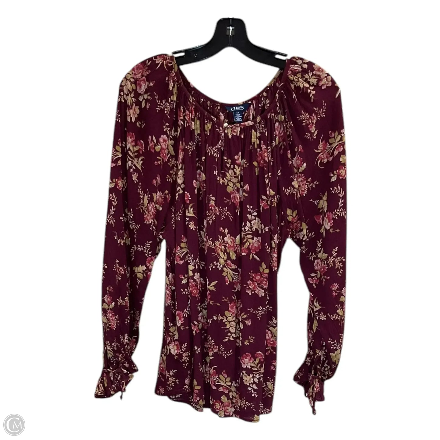 Top Long Sleeve By Chaps In Multi-colored, Size: L