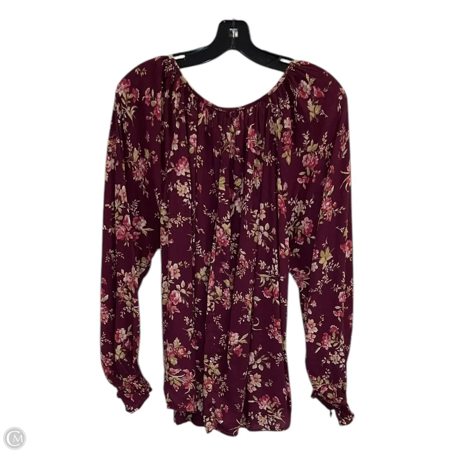 Top Long Sleeve By Chaps In Multi-colored, Size: L