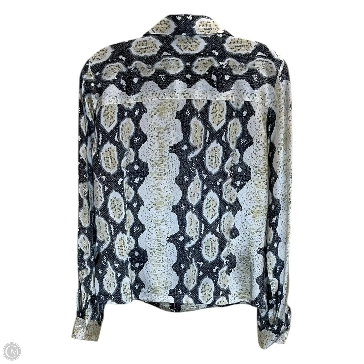 Blouse Long Sleeve By Bebe In Snakeskin Print, Size: S