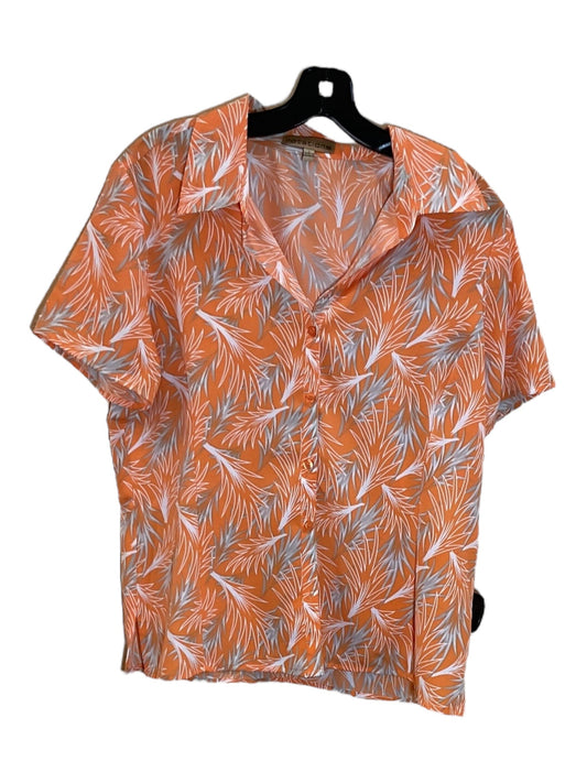 Orange Top Short Sleeve Notations, Size L