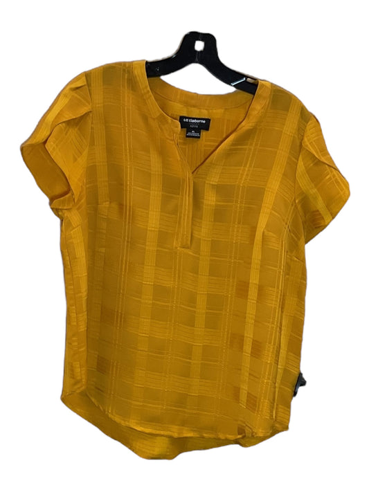 Gold Top Short Sleeve Liz Claiborne, Size Petite L