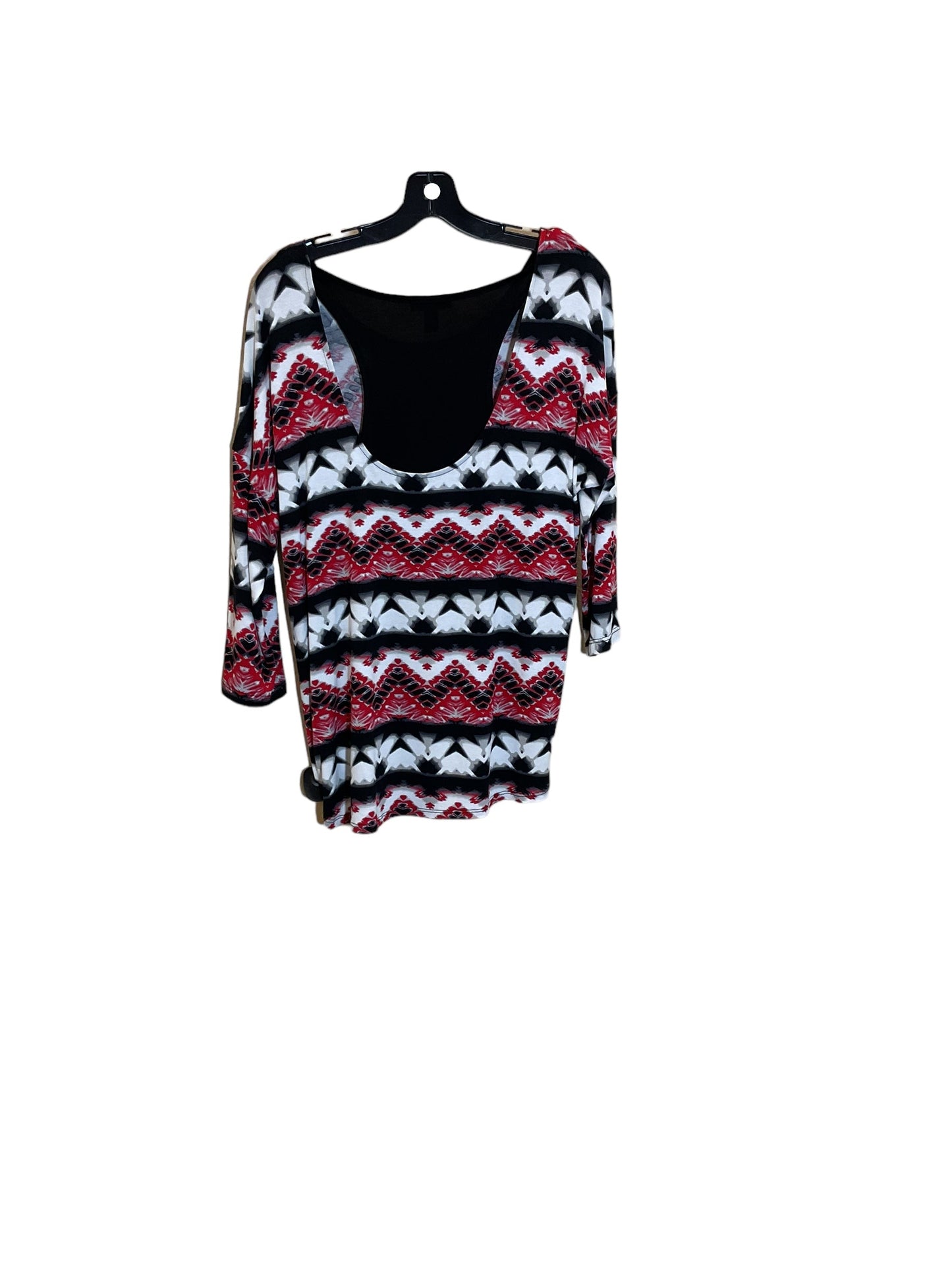 Multi-colored Top 3/4 Sleeve Tribal, Size M