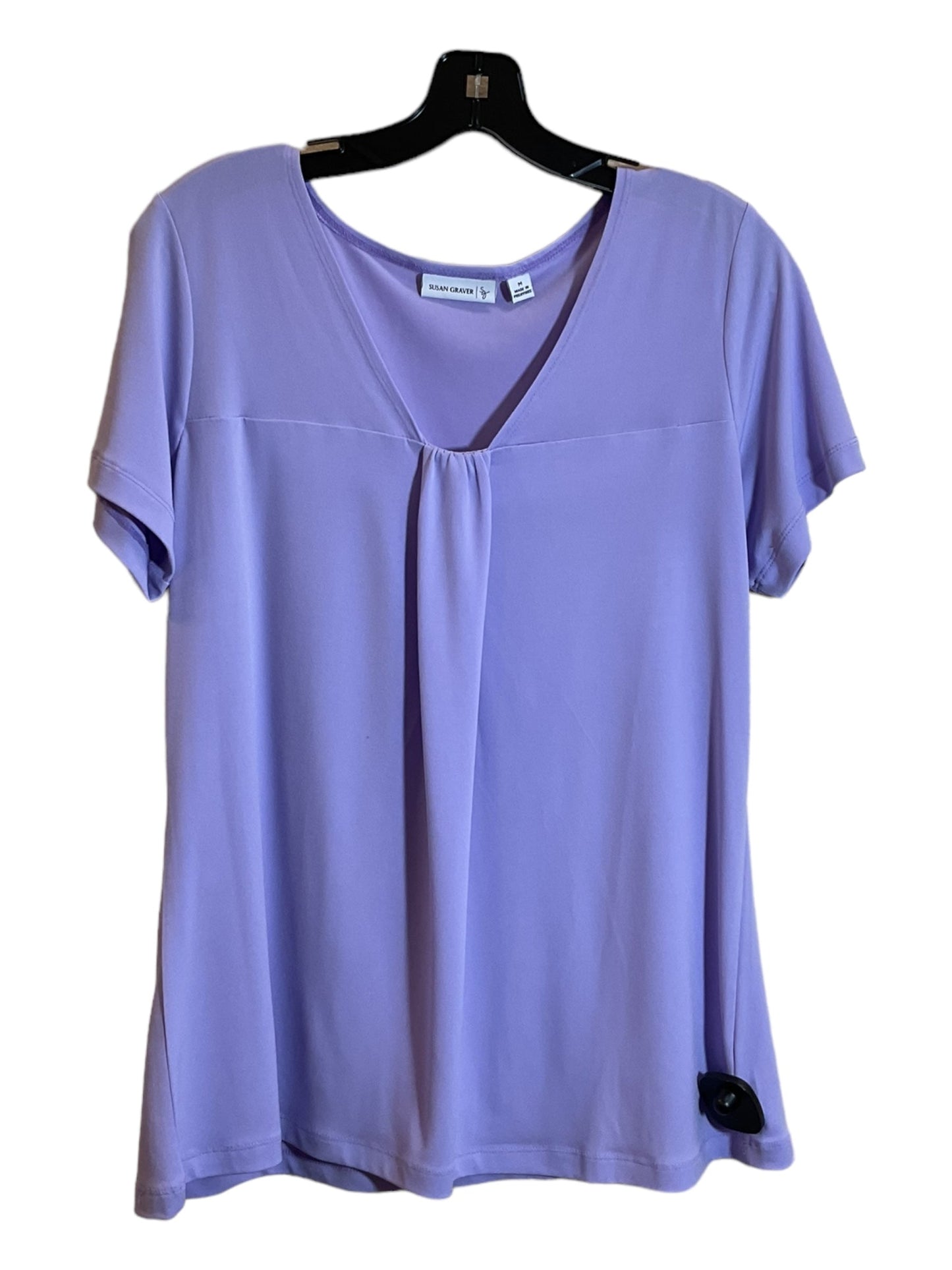 Purple Top Short Sleeve Susan Graver, Size M