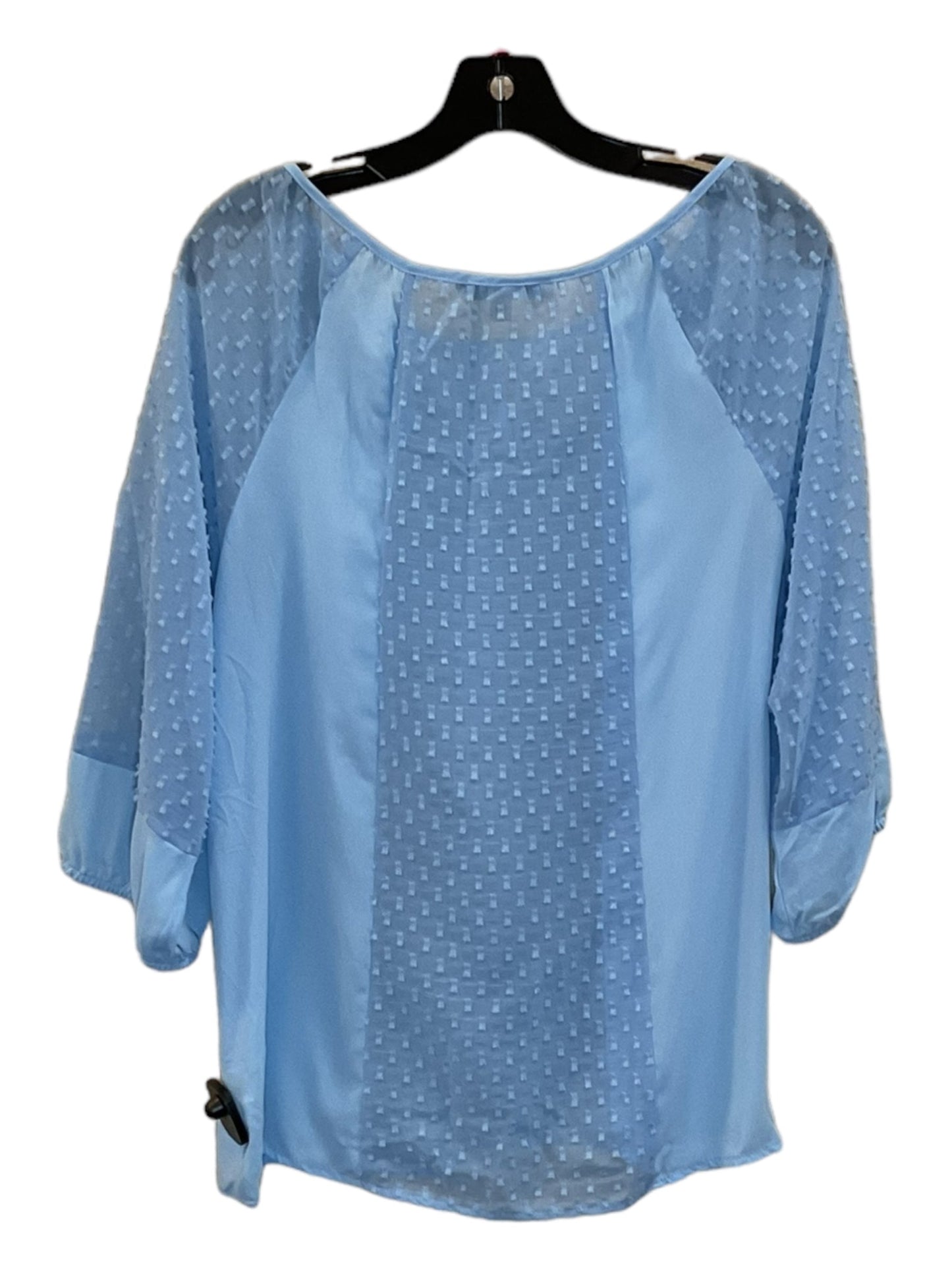 Blue Top 3/4 Sleeve Ny Collection, Size M