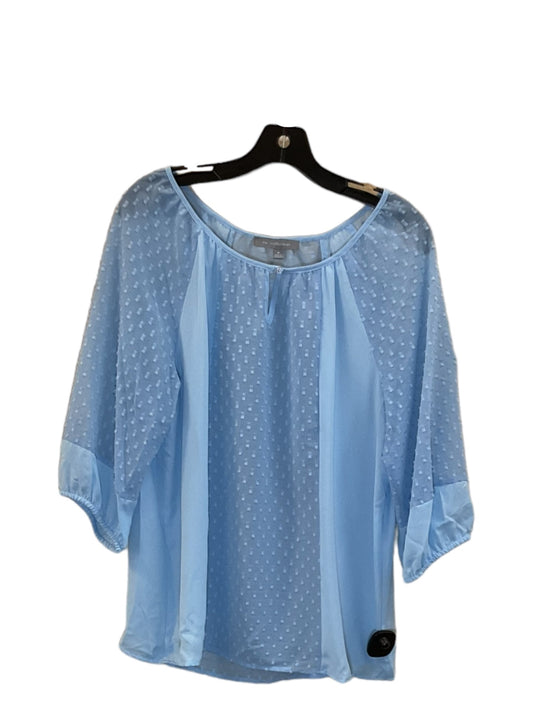 Blue Top 3/4 Sleeve Ny Collection, Size M