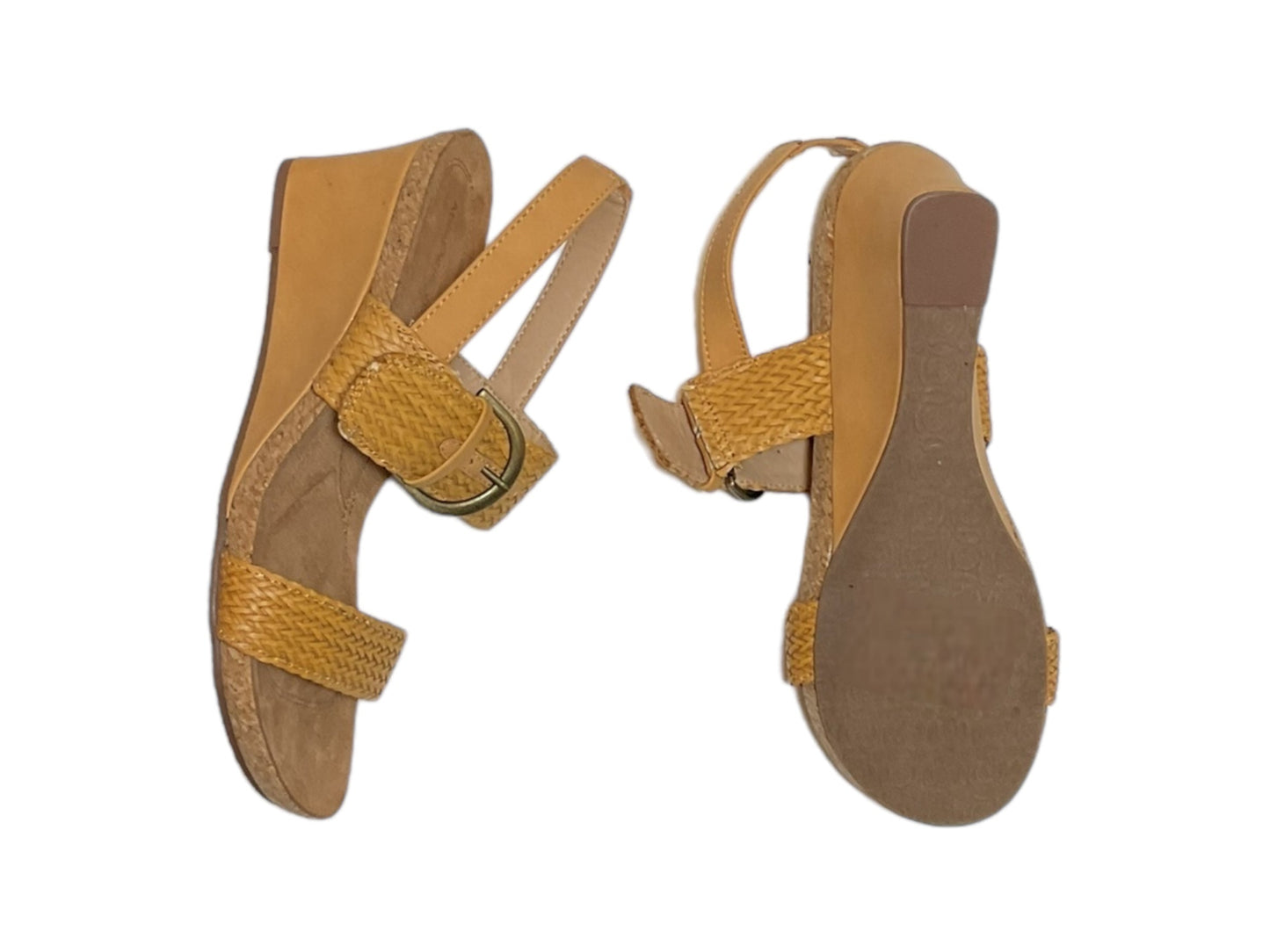 Yellow Sandals Heels Block Adrienne Vittadini, Size 8.5