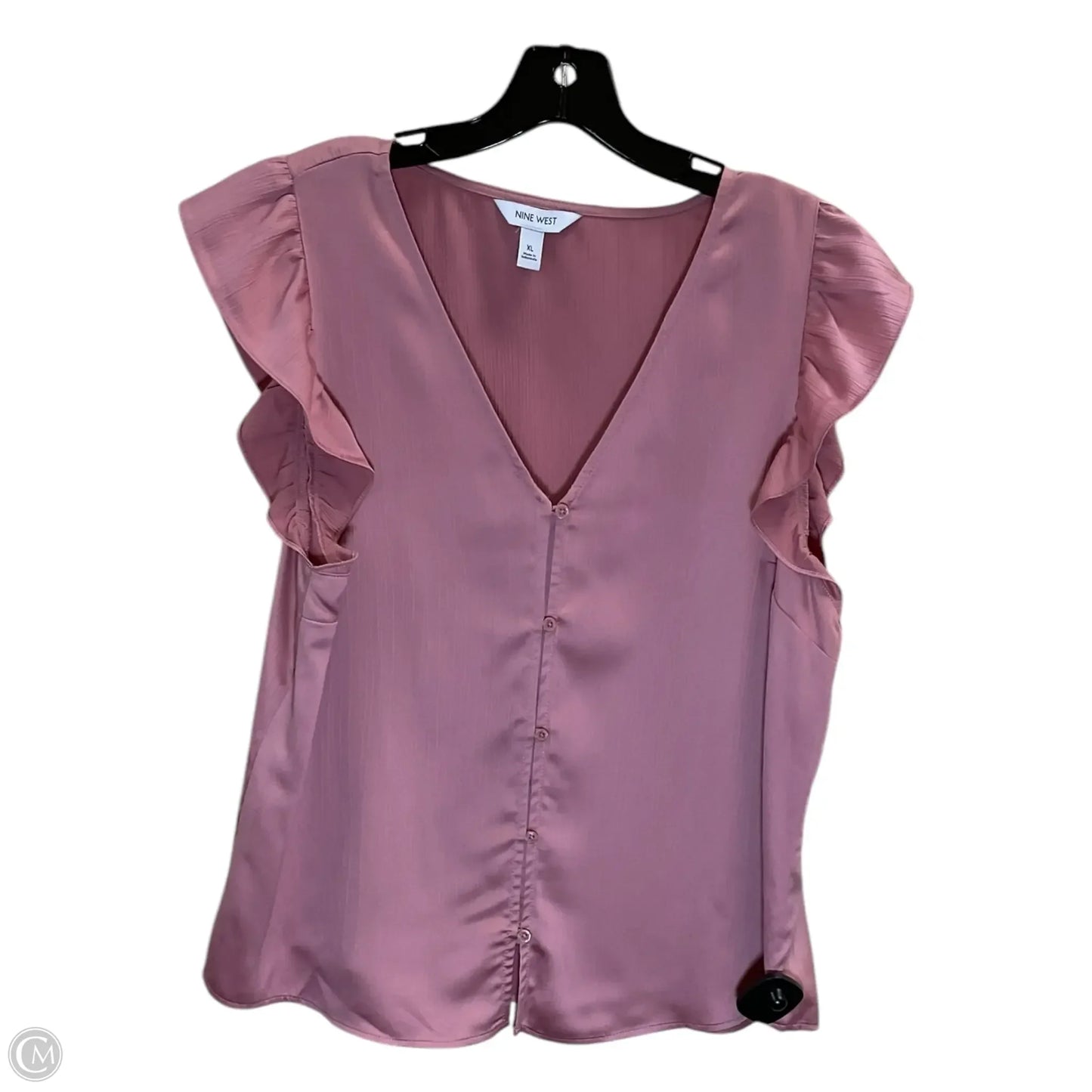 Top Short Sleeve By Nine West In Pink, Size: Xl