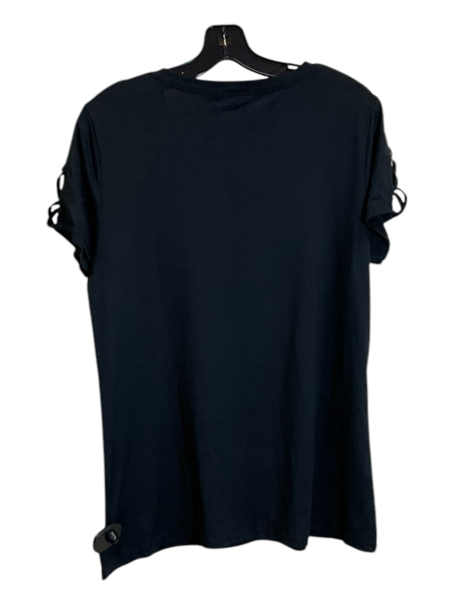 Top Short Sleeve By Adrienne Vittadini In Black, Size: L