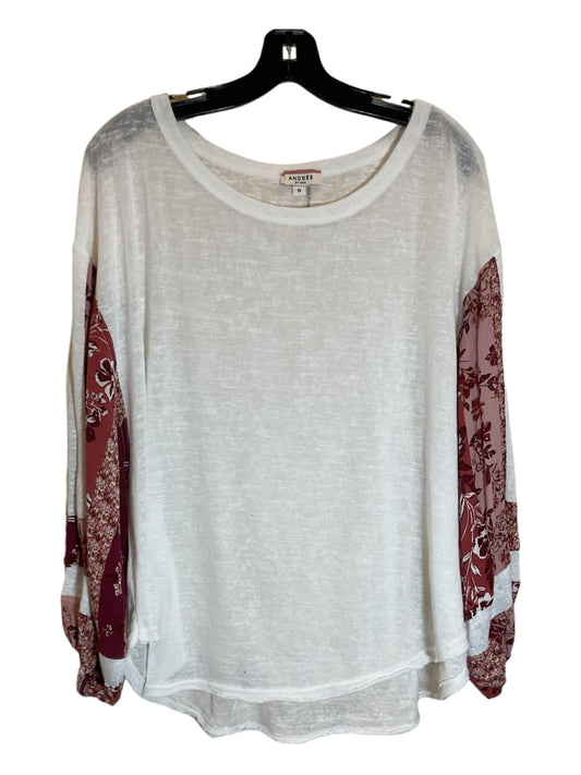 Top Long Sleeve By Andree By Unit In Red & White, Size: 1x