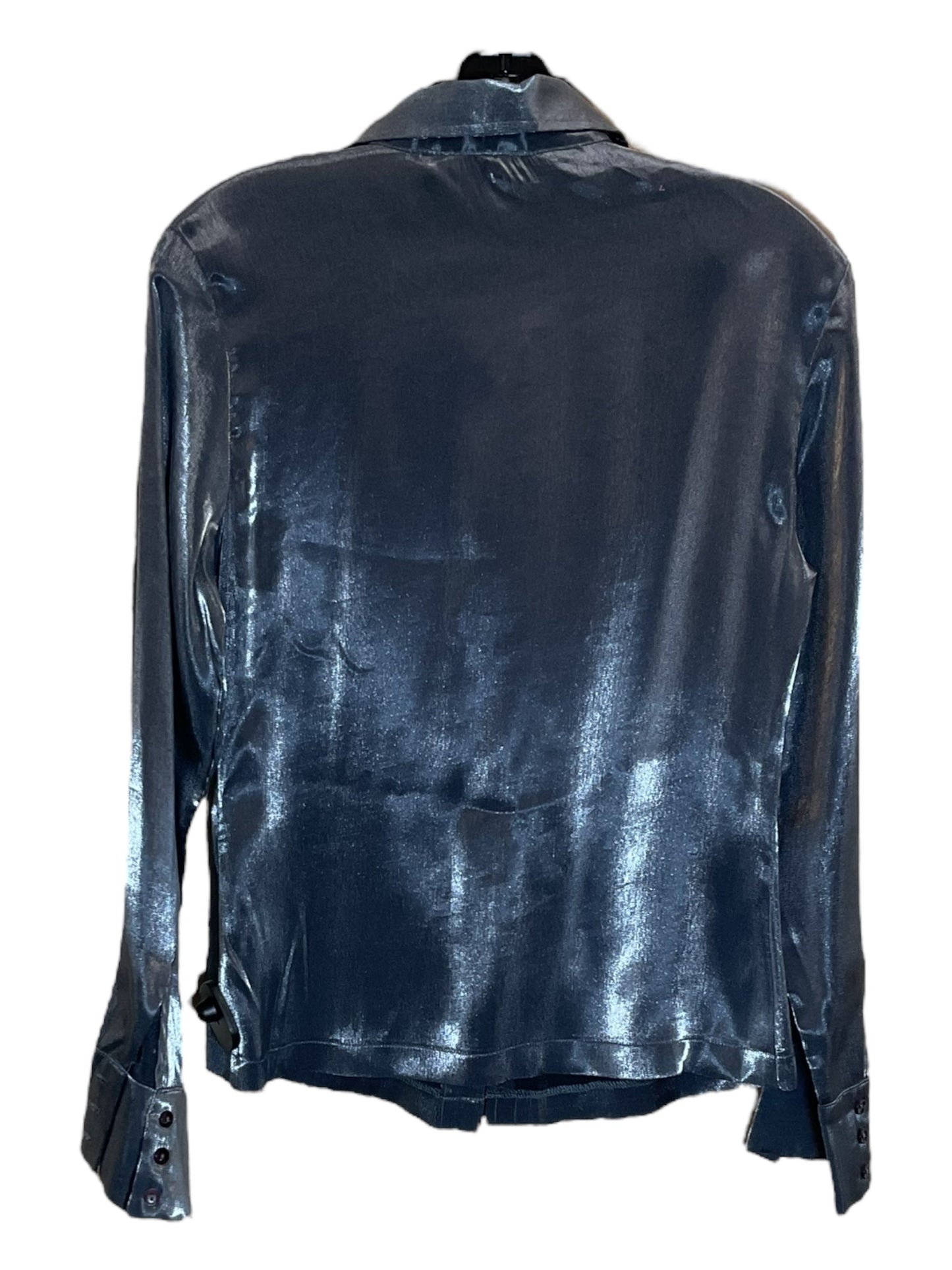 Blouse Long Sleeve By Express In Silver, Size: S