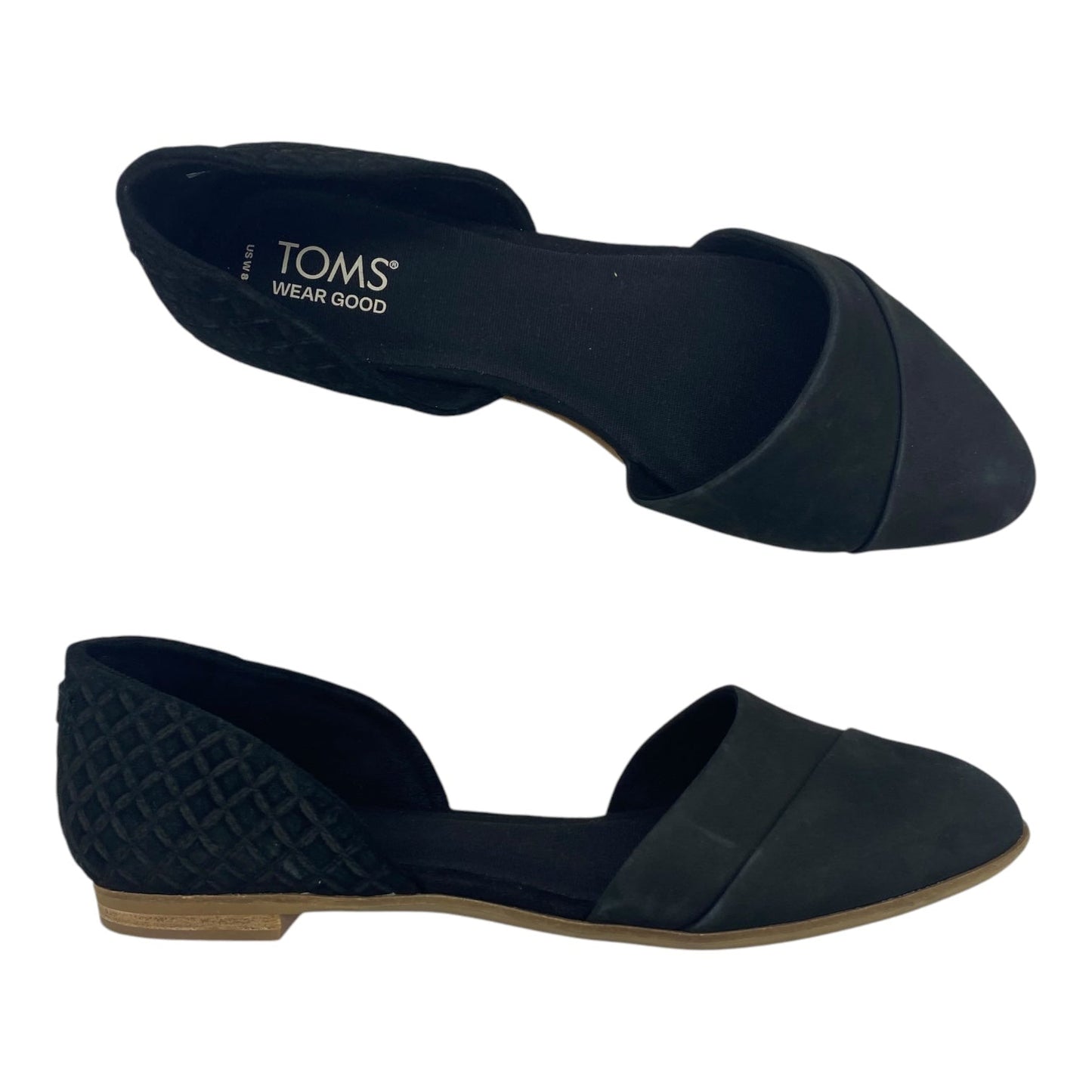 Shoes Flats By Toms In Black, Size:8