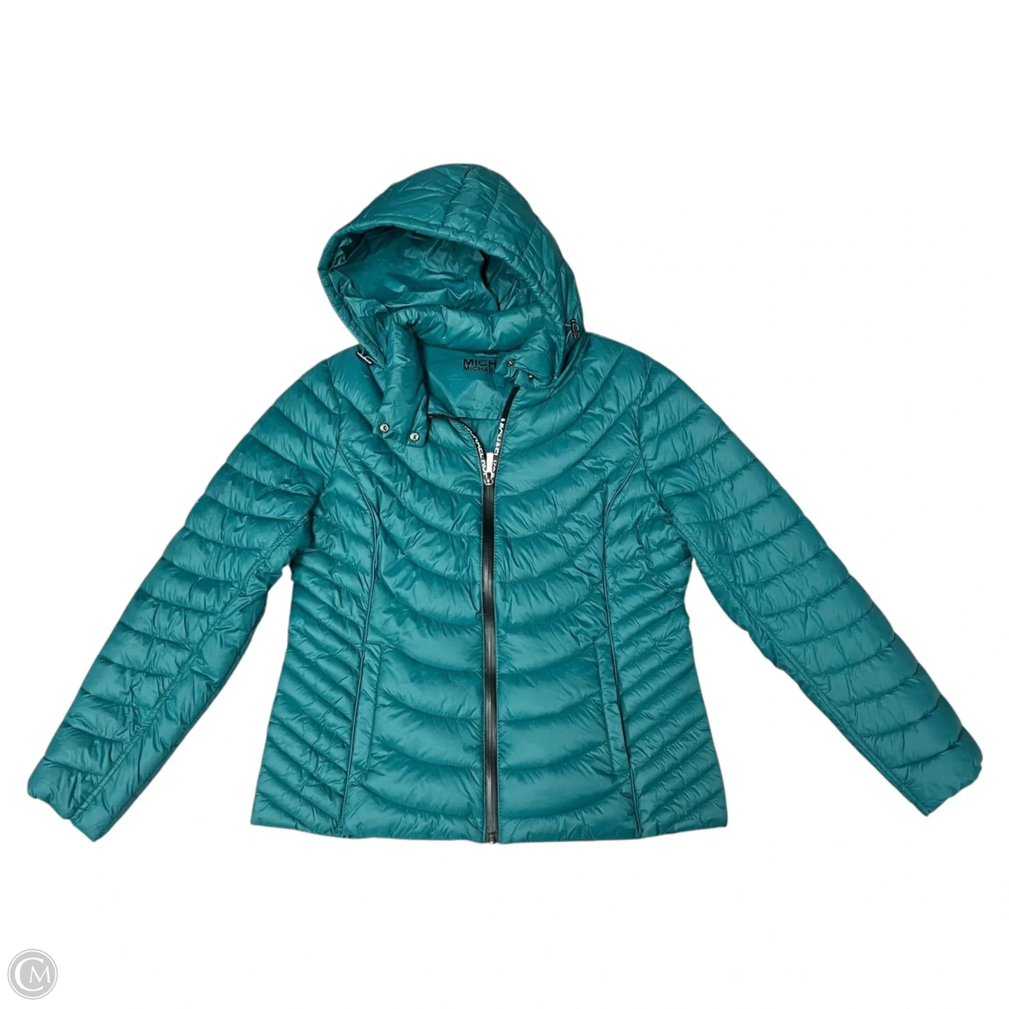 Jacket Puffer & Quilted By Michael By Michael Kors In Teal, Size: L
